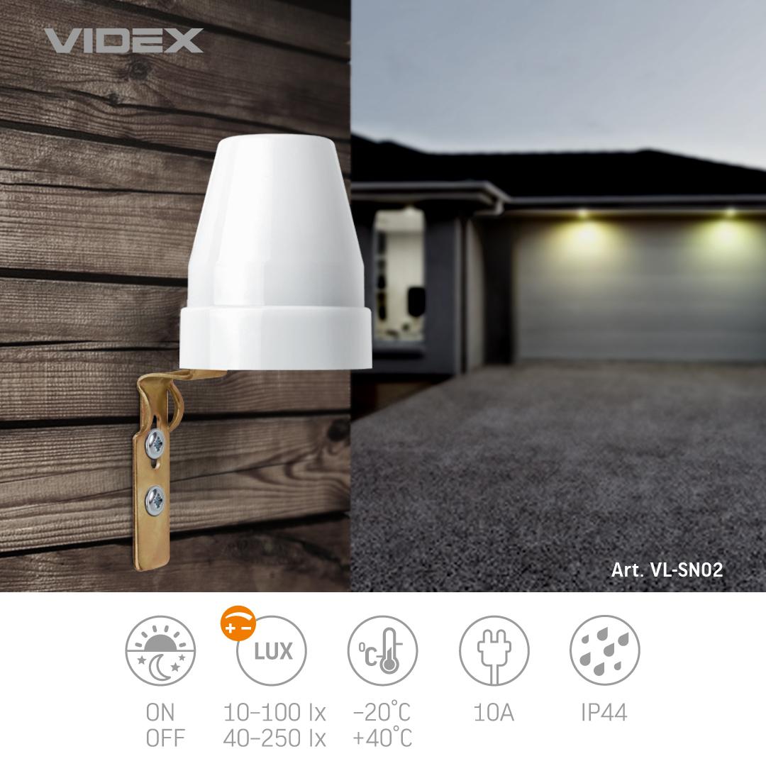 Датчик освітленості VIDEX VL-SN02 10A 220V фотометричний — фото 4 з 4