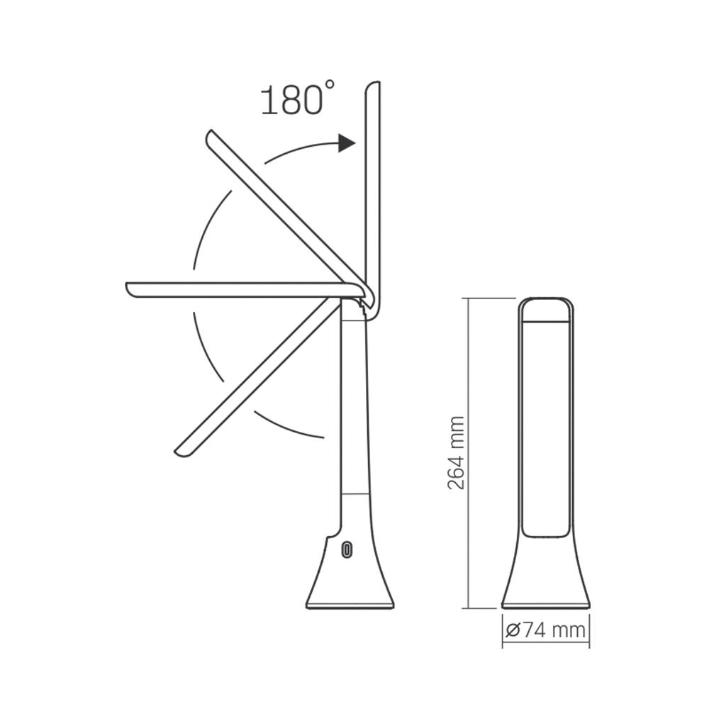 LED лампа настiльна-ліхтарик VIDEX TF11W 5W 3000-5500K — фото 10 з 10