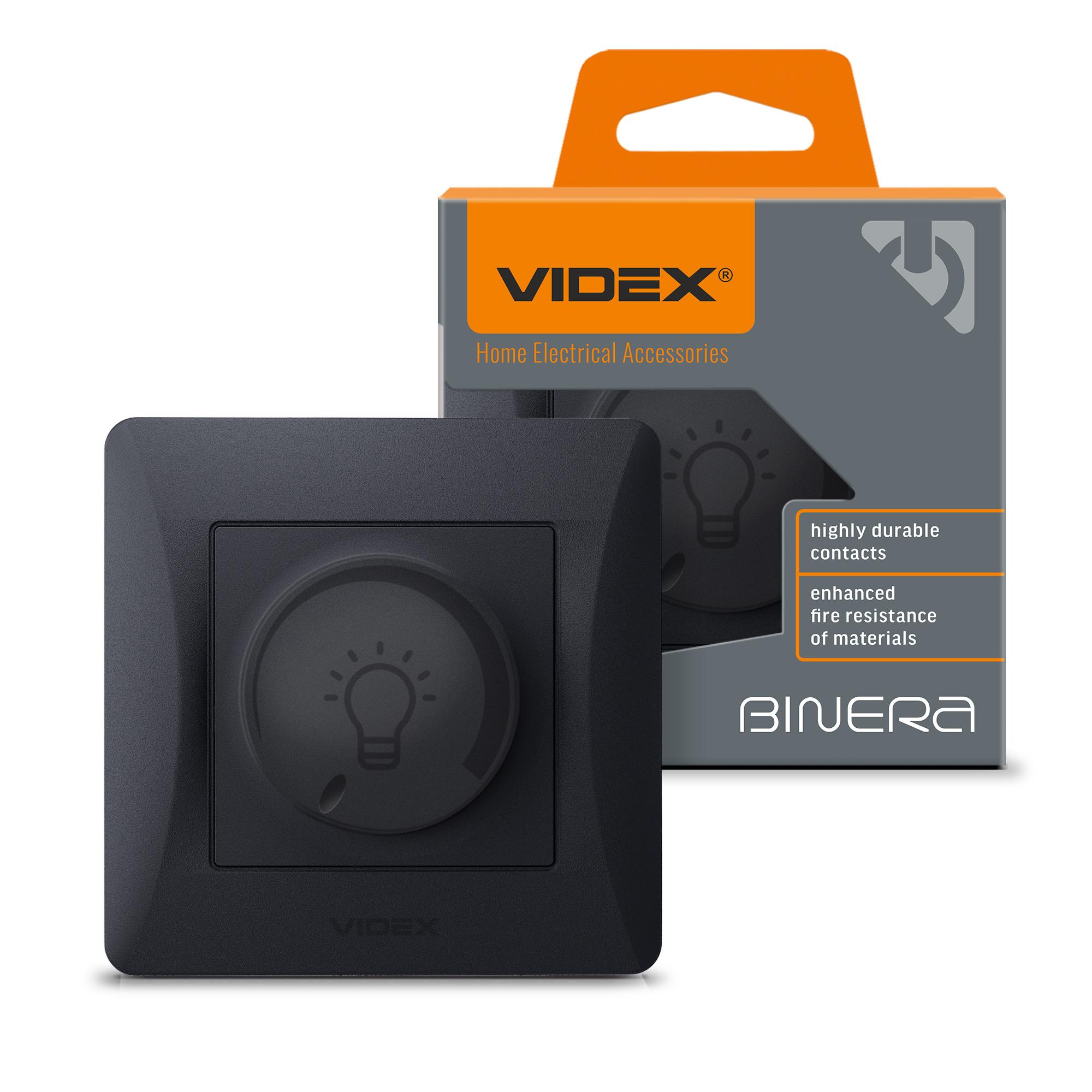 Димер LED 200Вт чорний графіт VIDEX BINERA — фото 1 з 6