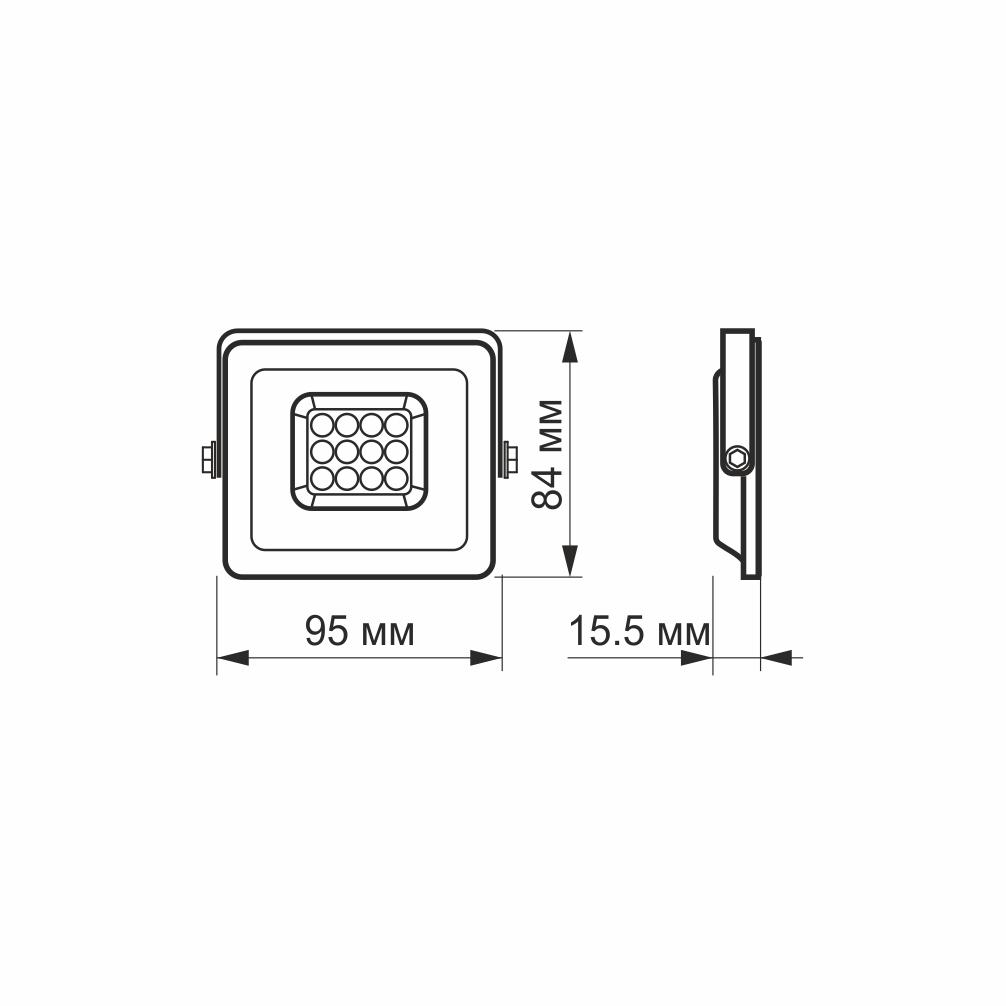 LED прожектор VIDEX F2e 10W 5000K — фото 6 з 6