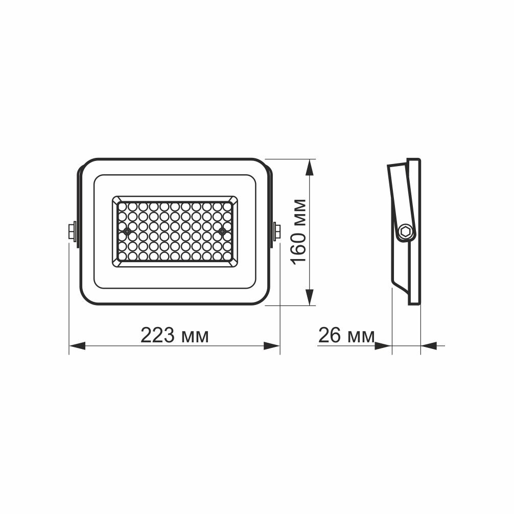 LED прожектор VIDEX F2e 50W 5000K — фото 5 з 5