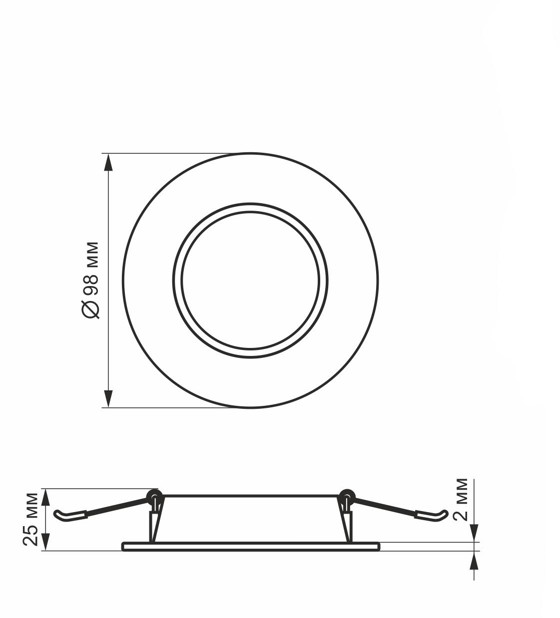 LED світильник Back вбудований круглий VIDEX 4W 5000K — фото 5 з 5