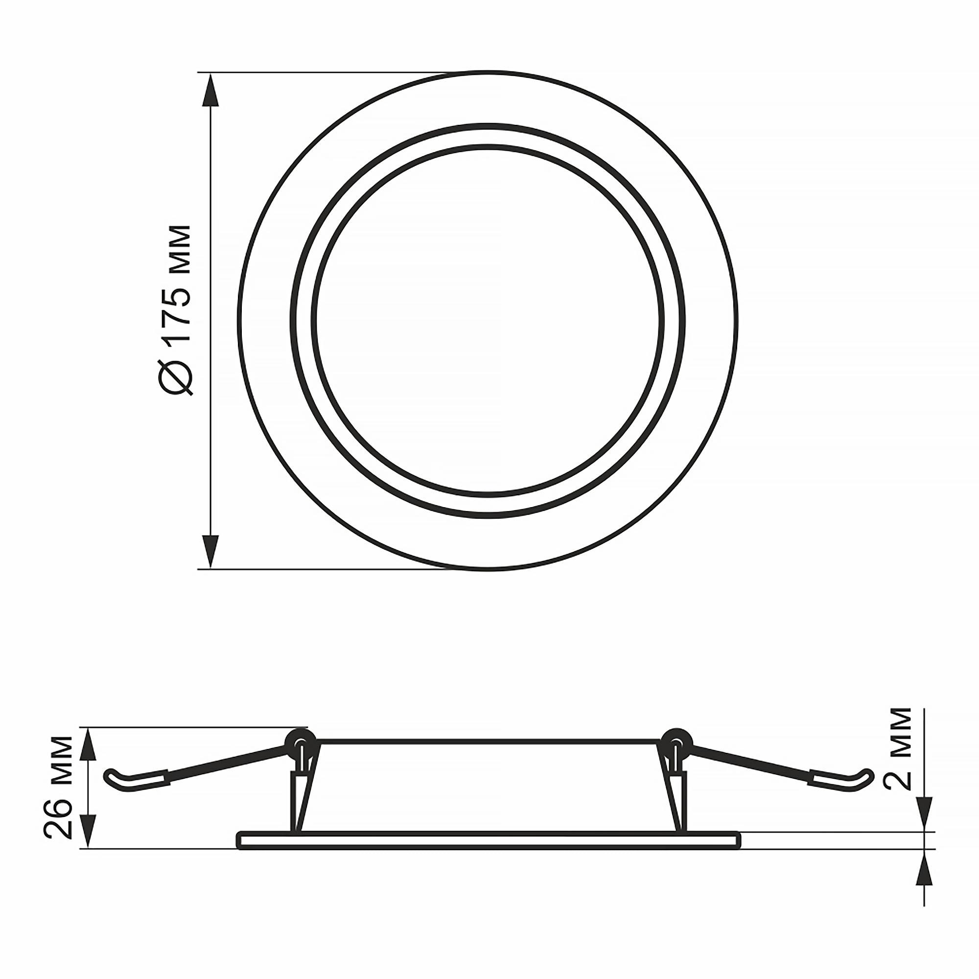 LED світильник Back вбудований круглий VIDEX 15W 5000K — фото 5 з 5