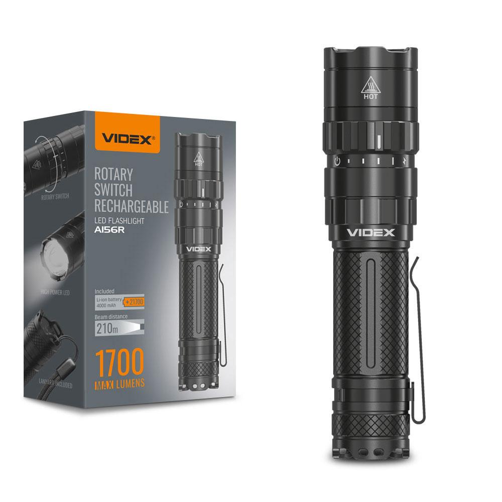 Портативний світлодіодний ліхтарик VIDEX VLF-A156R 1700Lm 6500K — фото 1 з 14