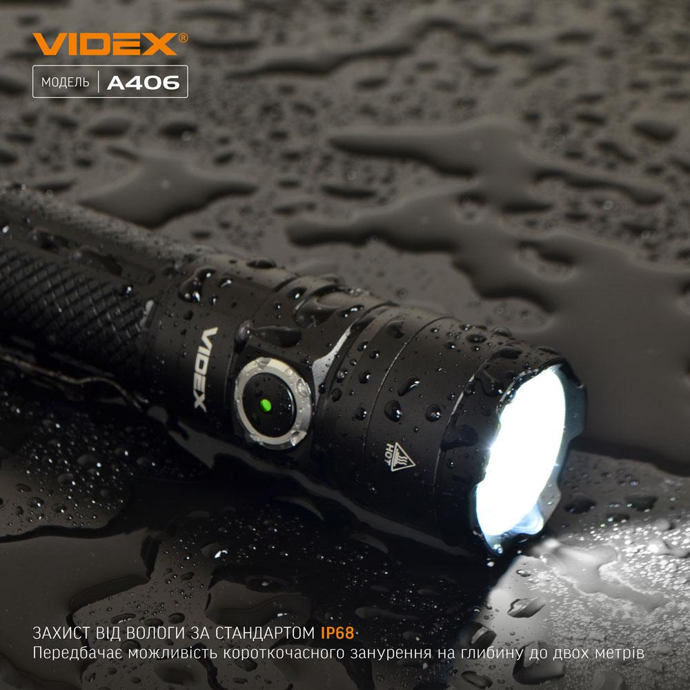 Портативний світлодіодний ліхтарик VIDEX VLF-A406 4000Lm 6500K — фото 4 з 12