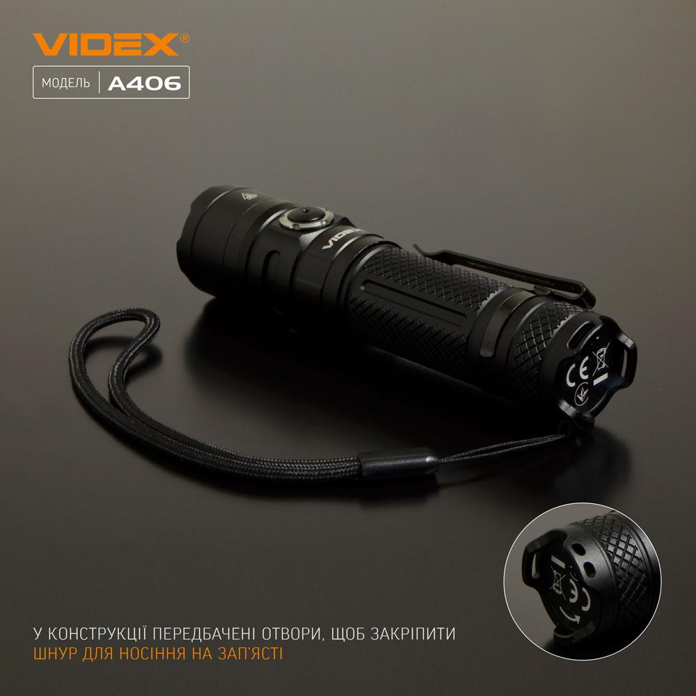 Портативний світлодіодний ліхтарик VIDEX VLF-A406 4000Lm 6500K — фото 7 з 12