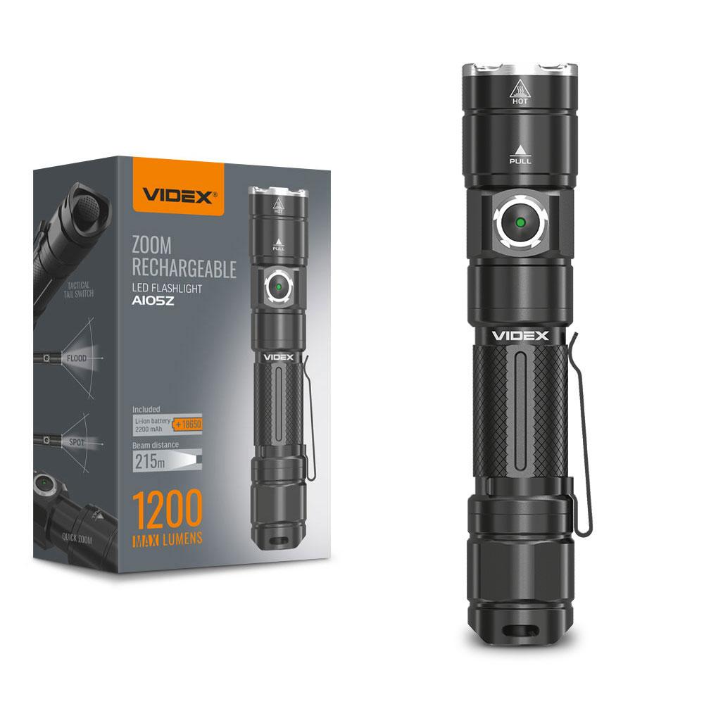 Портативний світлодіодний ліхтарик VIDEX VLF-A105Z 1200Lm 5000K — фото 1 з 16