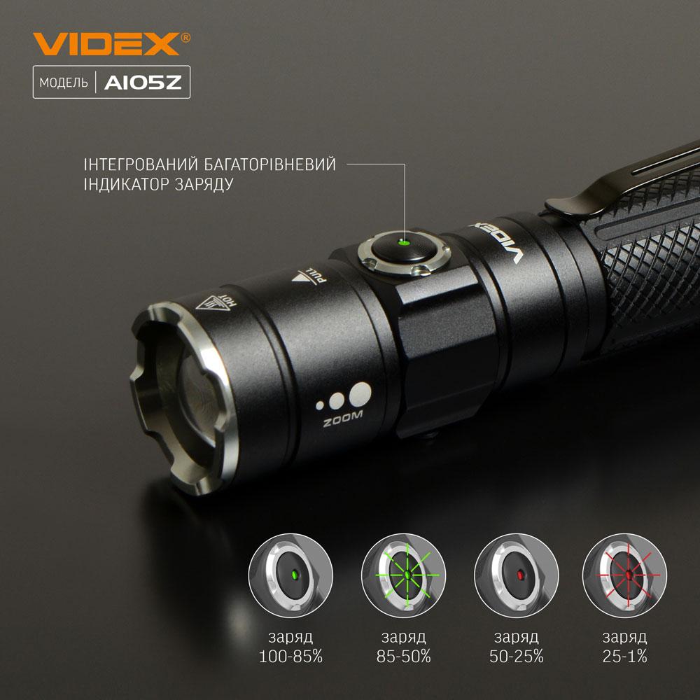 Портативний світлодіодний ліхтарик VIDEX VLF-A105Z 1200Lm 5000K — фото 12 з 16