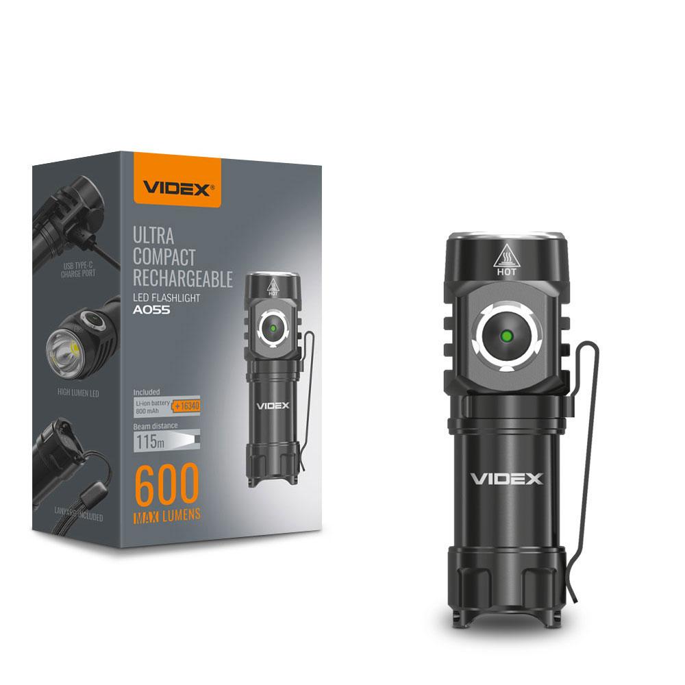 Портативний світлодіодний ліхтарик VIDEX VLF-A055 600Lm 5700K — фото 1 з 14