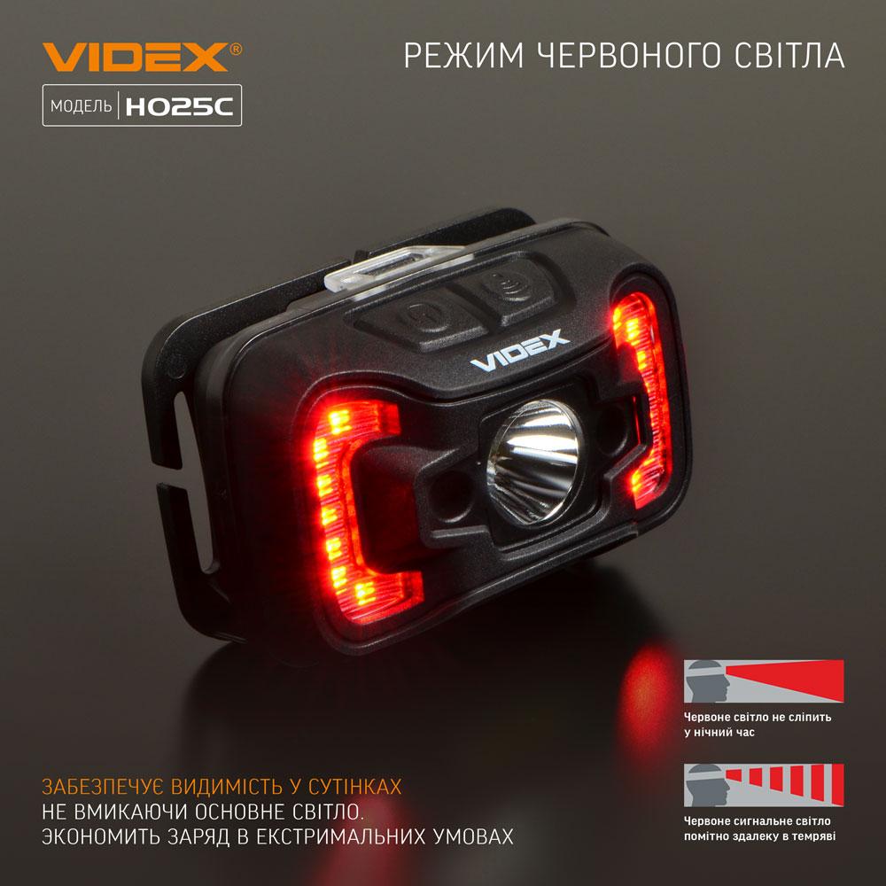 Налобний світлодіодний ліхтарик VIDEX VLF-H025C 310Lm 5000K — фото 9 з 13