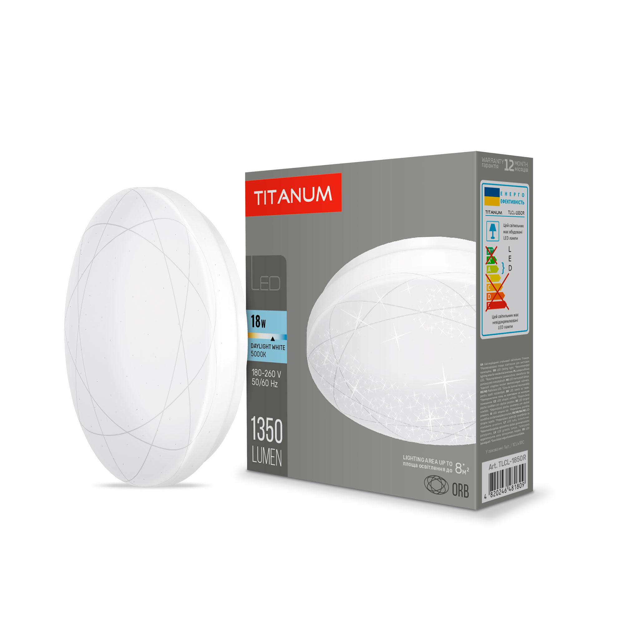 LED світильник настінно-стельовий TITANUM 18W 5000K Орбіта — фото 1 з 3