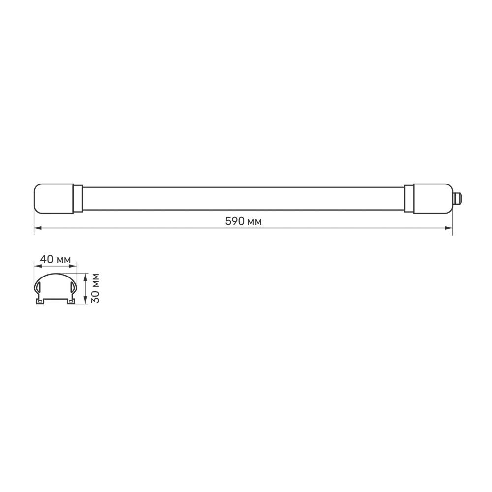 LED світильник IP65 лінійний TITANUM 18W 0.6М 6500K — фото 3 з 3