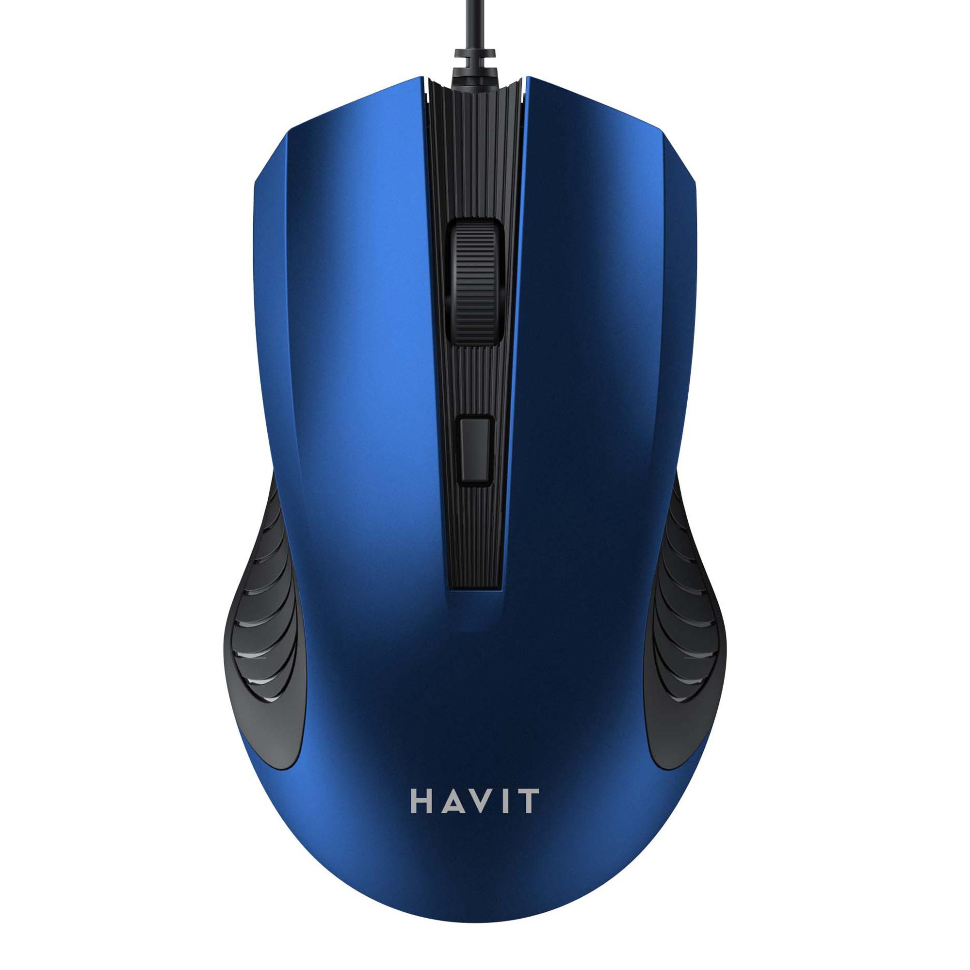 Дротова миша HAVIT HV-MS752 USB Black/Blue