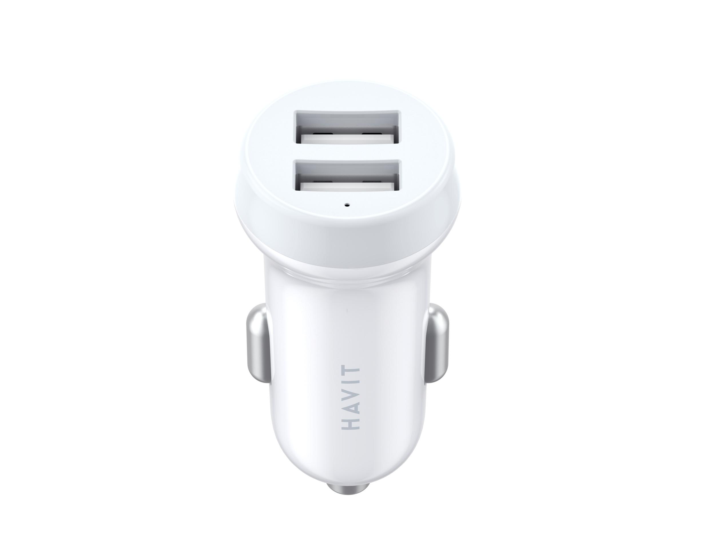 Автомобільний зарядний пристрій HAVIT HV-CC2008 2USB White — фото 2 з 2