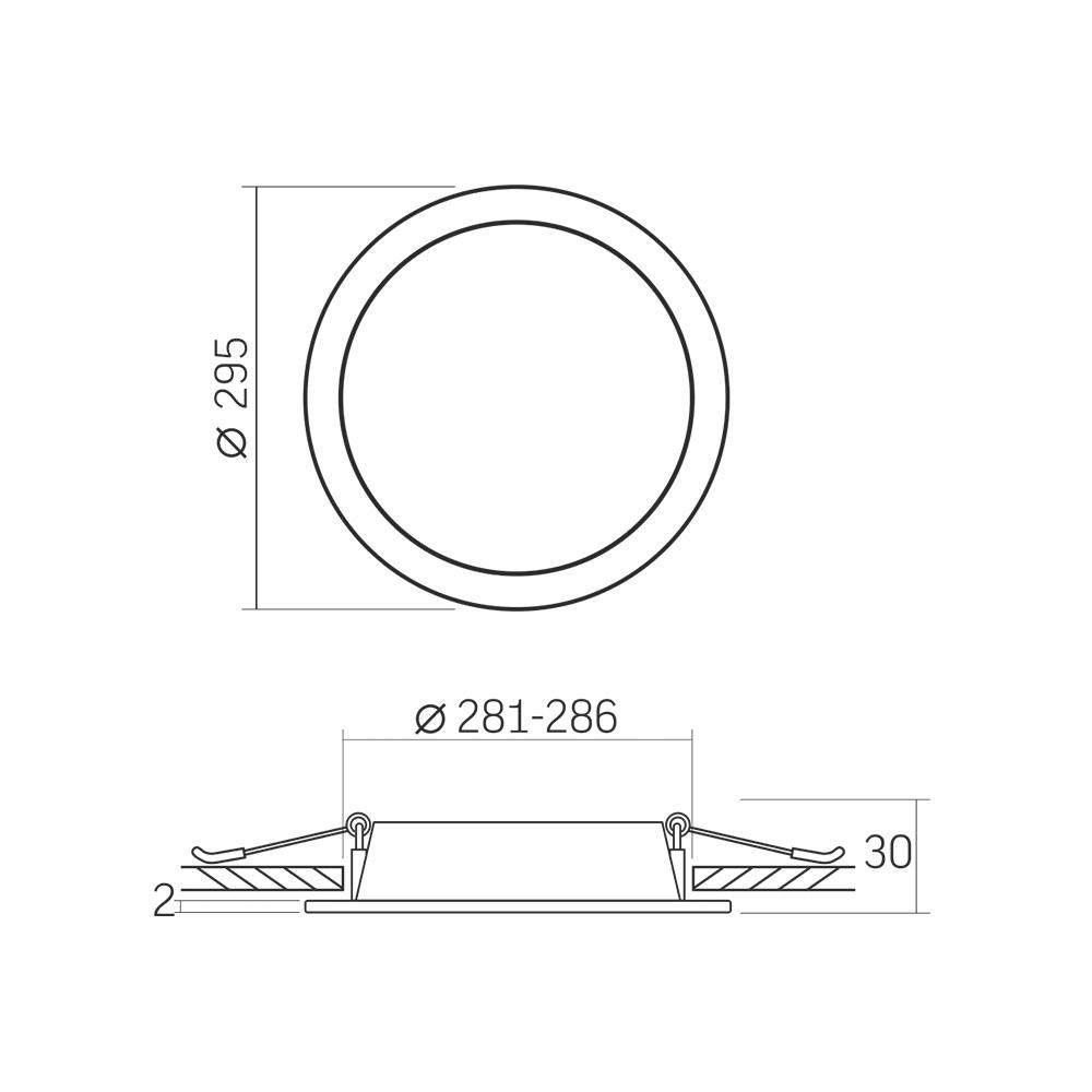 LED світильник Back вбудований круглий VIDEX 26W 5000K — фото 5 з 5