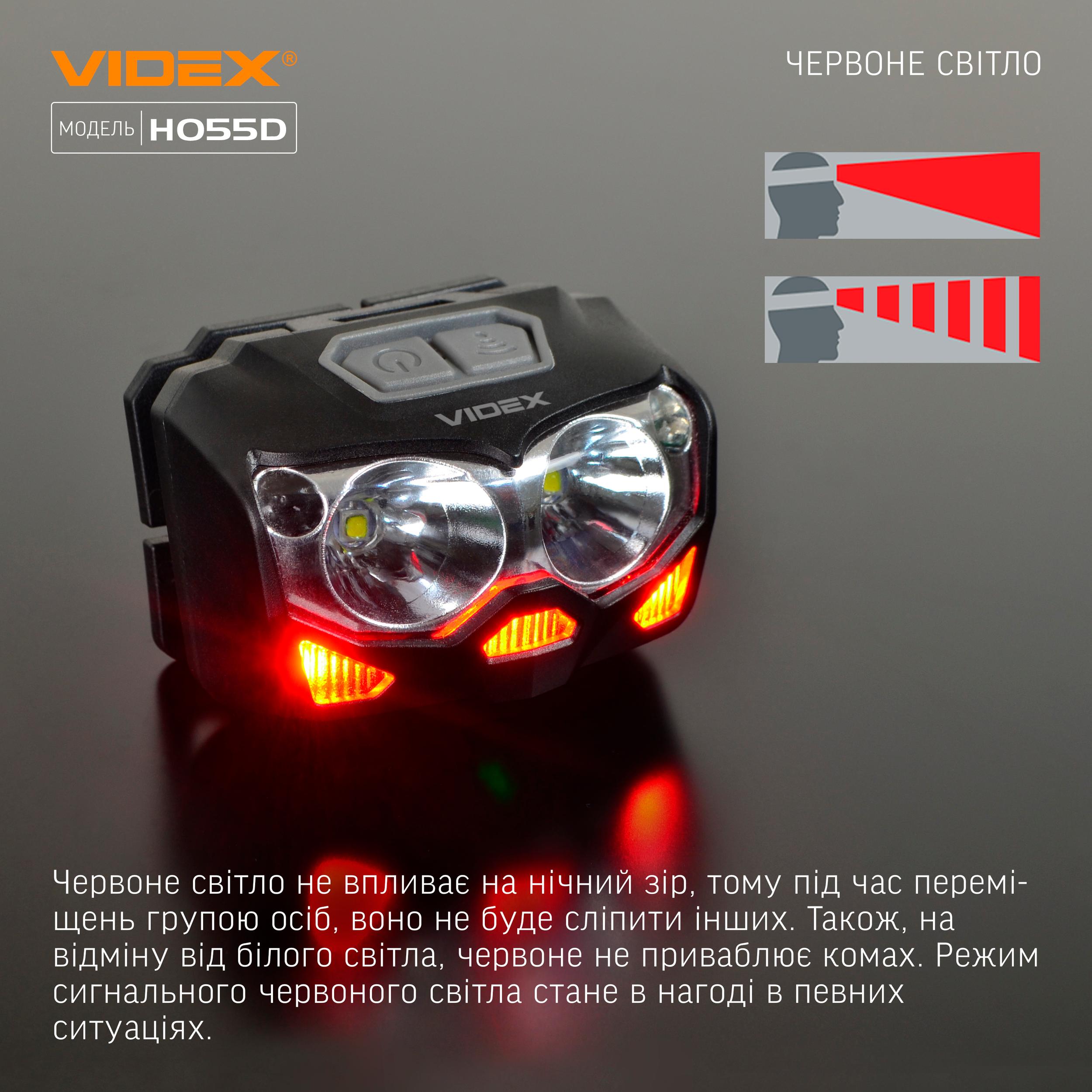Налобний світлодіодний ліхтарик VIDEX VLF-H055D 500Lm 5000K — фото 7 з 13