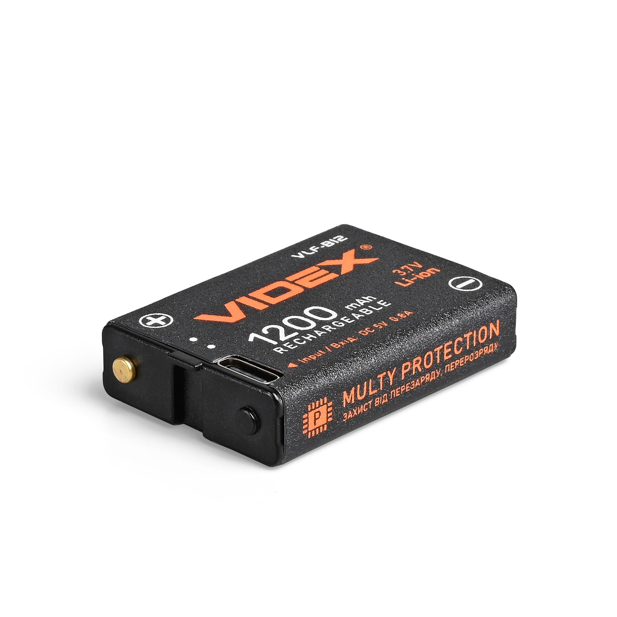 Акумулятор Videx Li-ion VLF-B12 (захист) 1200mAh 1шт BLISTER — фото 4 з 6
