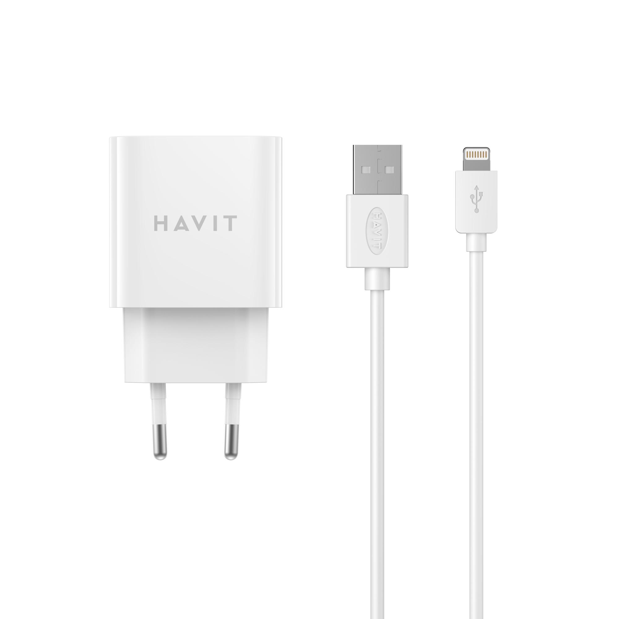 Зарядний пристрій HAVIT HV-ST112 USB з кабелем Lightning — photo 2 of 3