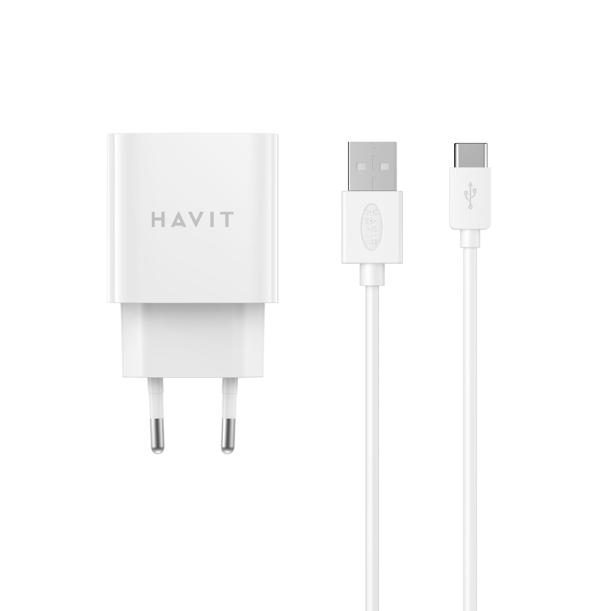 Зарядний пристрій HAVIT HV-ST113 USB з кабелем Type-C — фото 2 з 3