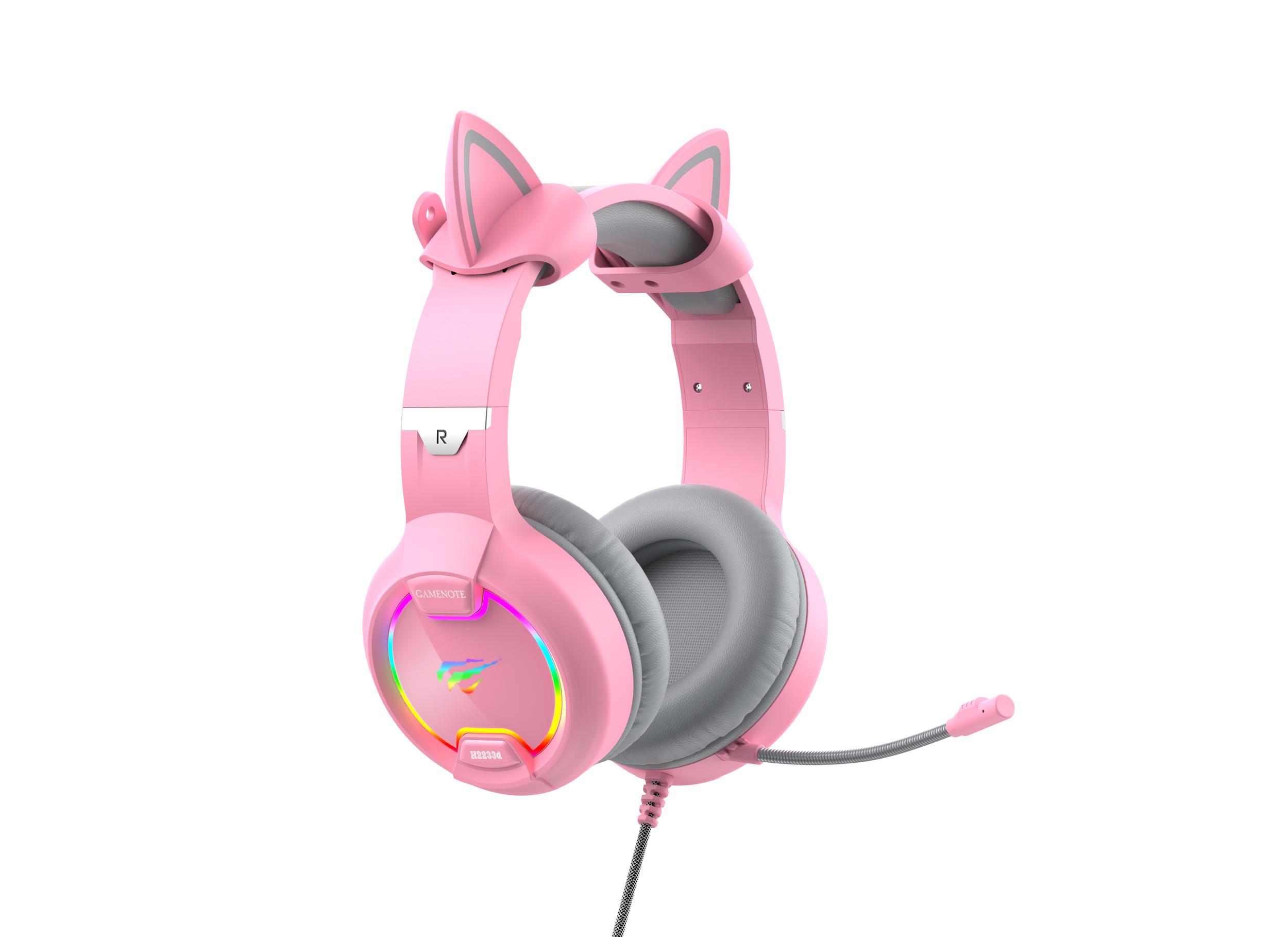 Ігрові навушники з мікрофоном HAVIT HV-H2233d Cat Pink — фото 2 з 5