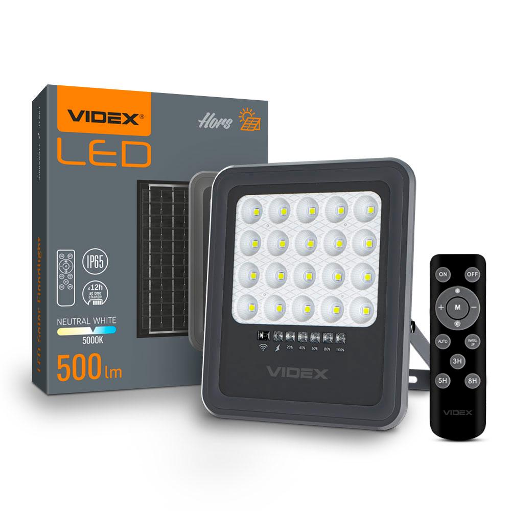 LED прожектор автономний VIDEX 500Lm 5000K — фото 1 з 10