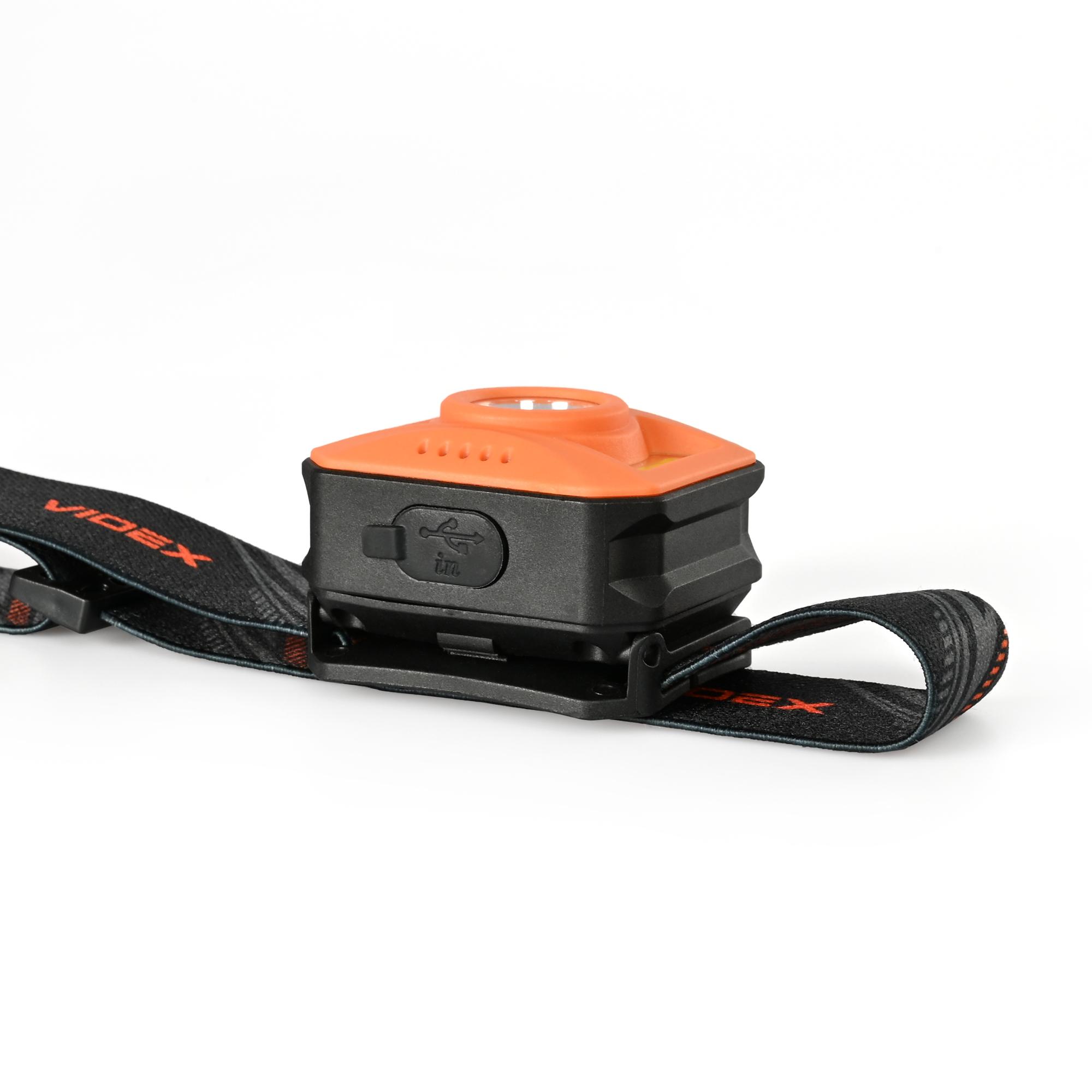 Налобний світлодіодний ліхтарик VIDEX VLF-H085-OR 400Lm 5000K — фото 12 з 24