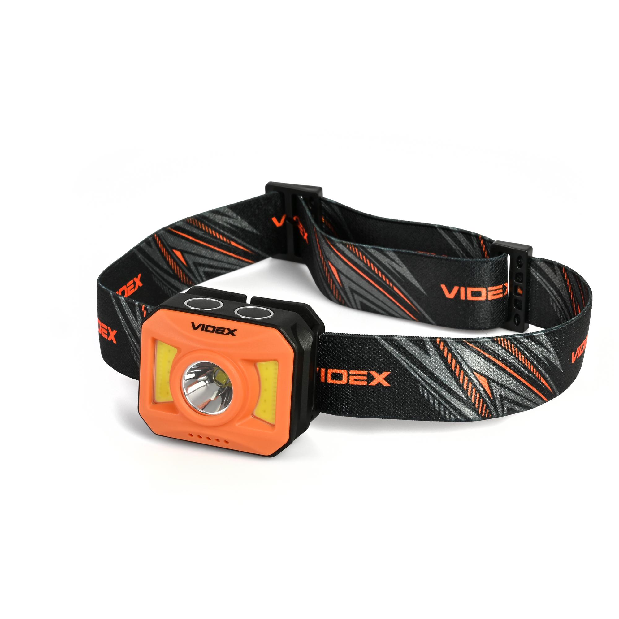 Налобний світлодіодний ліхтарик VIDEX VLF-H085-OR 400Lm 5000K — фото 2 з 24