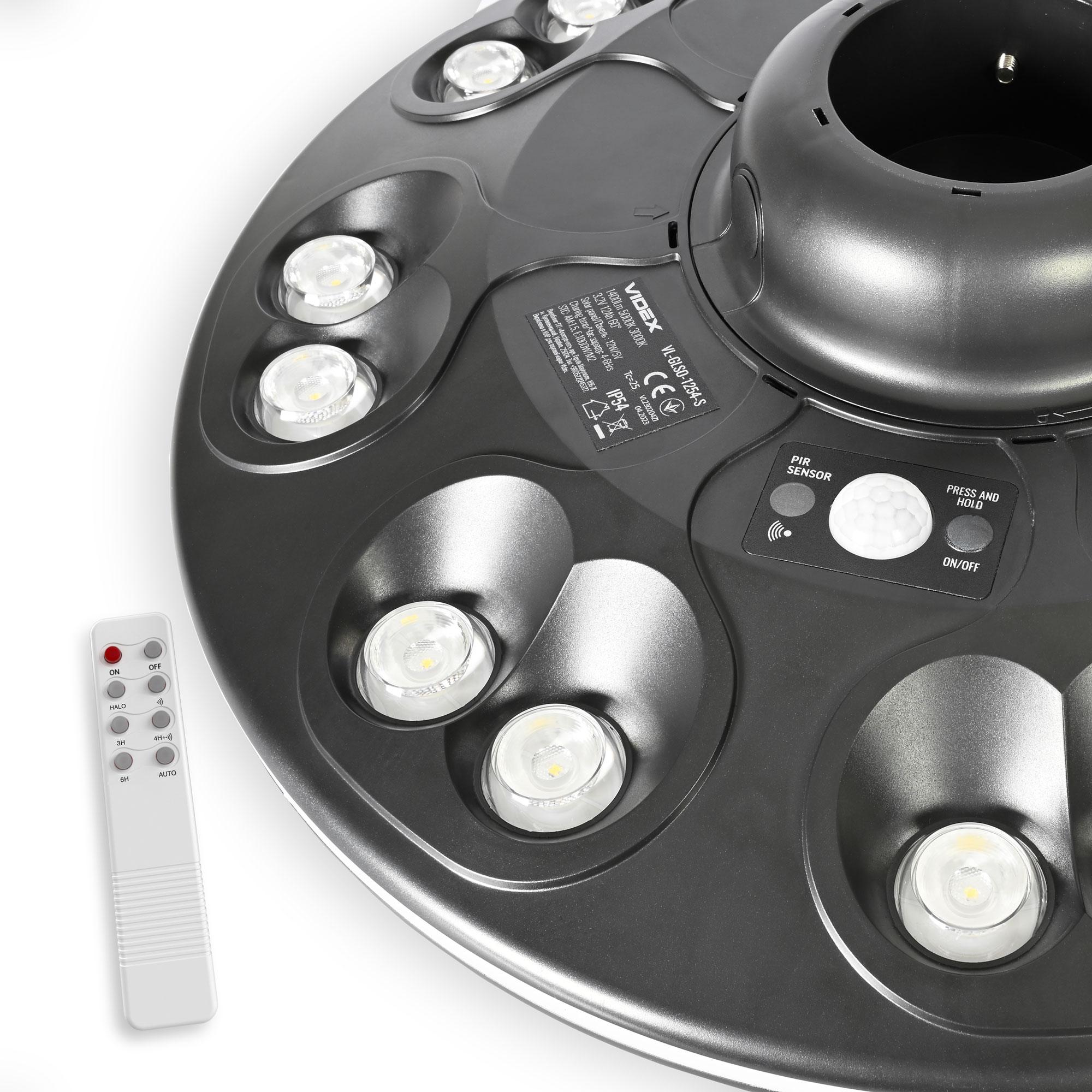 LED світильник автономний парковий IP54 VIDEX 1400Lm Сенсорний — фото 4 з 11