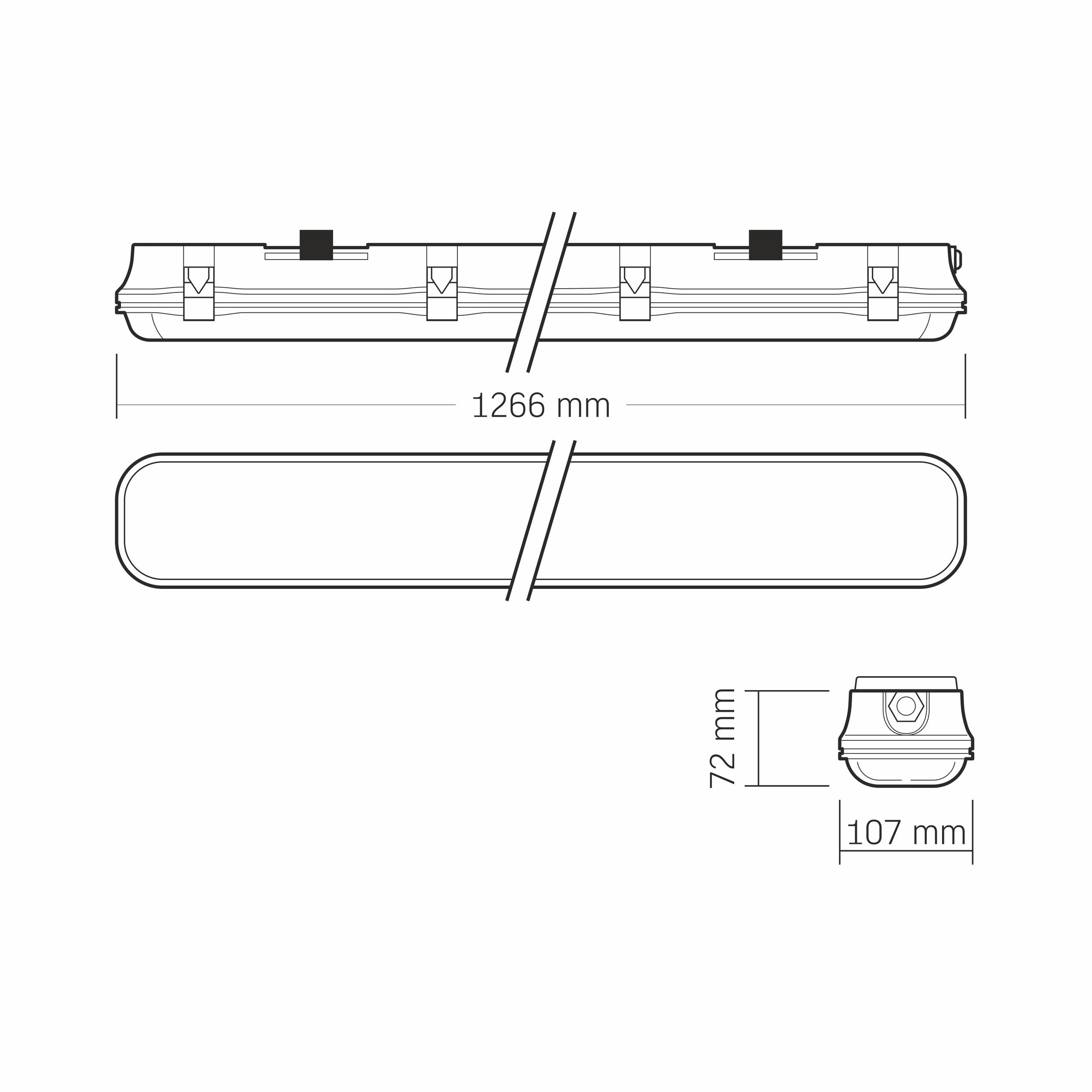 LED світильник IP65 лінійний під лампу 2хТ8 VIDEX 1,2М 220V — фото 13 з 13