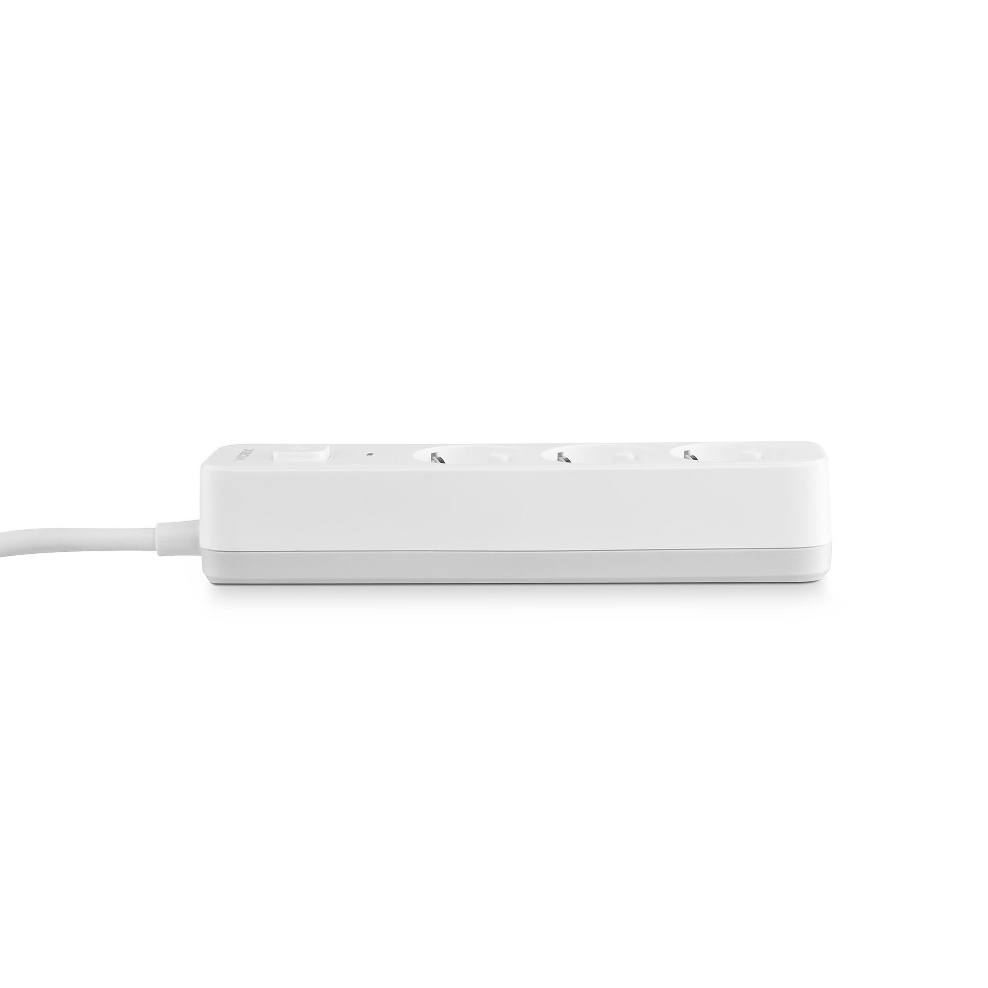 Мережевий подовжувач VIDEX ONCORD з/з 3п 3м (3x1.5мм) з кнопкою White — фото 5 з 11