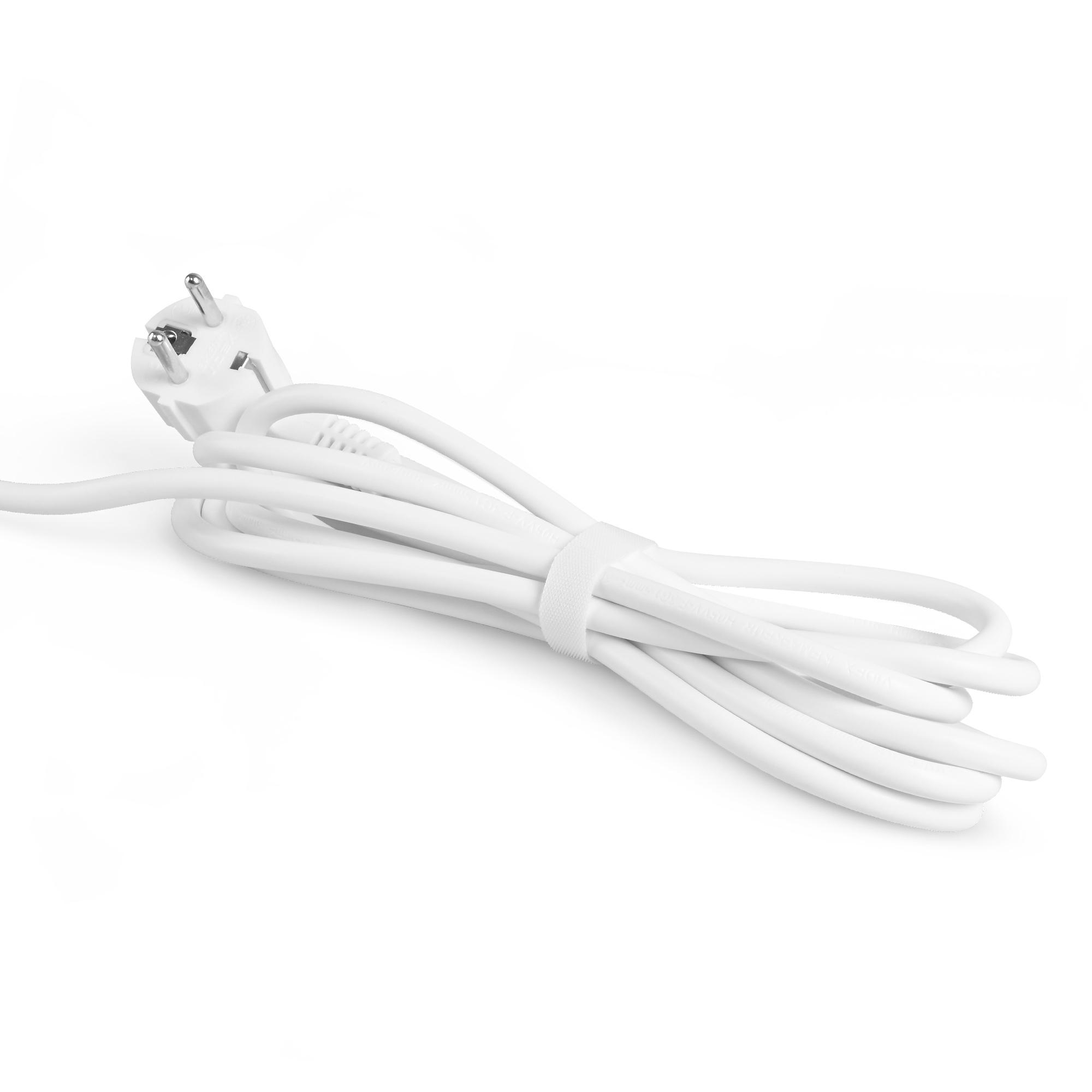 Мережевий подовжувач VIDEX ONCORD з/з 5п 3м (3x1.5мм) з кнопкою White — фото 8 з 11