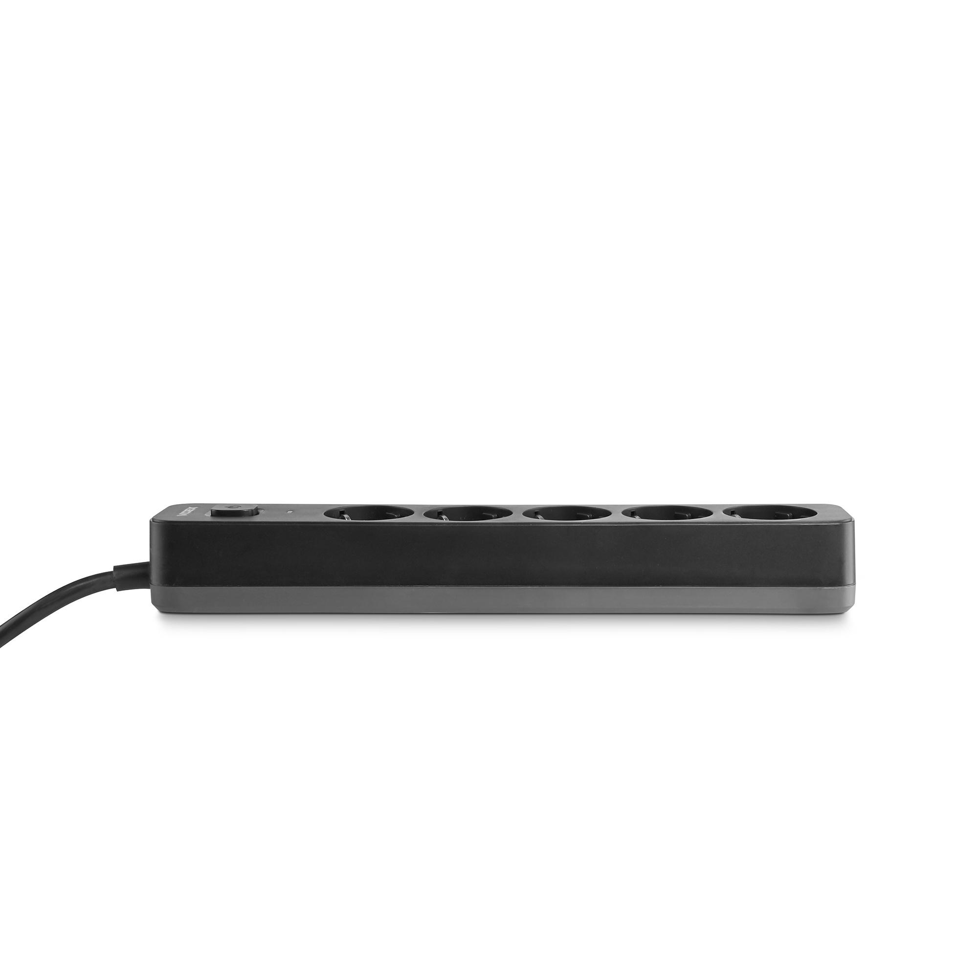 Мережевий подовжувач VIDEX ONCORD з/з 5п 3м (3x1.5мм) з кнопкою Black — фото 5 з 11