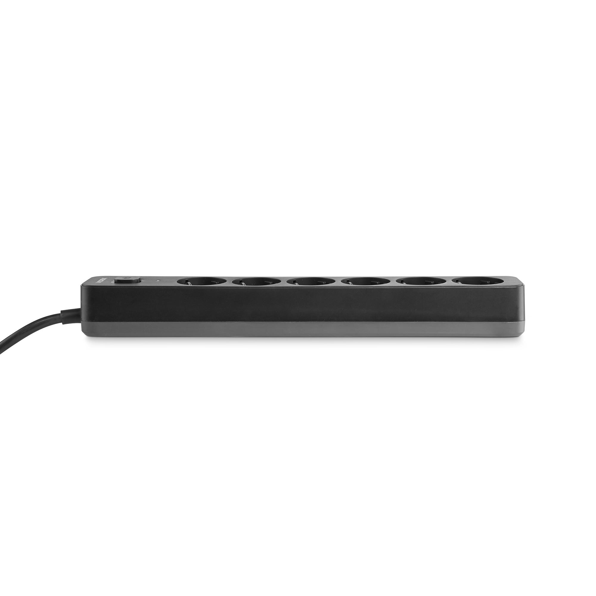Мережевий подовжувач VIDEX ONCORD з/з 6п 3м (3x1.5мм) з кнопкою Black — фото 5 з 11