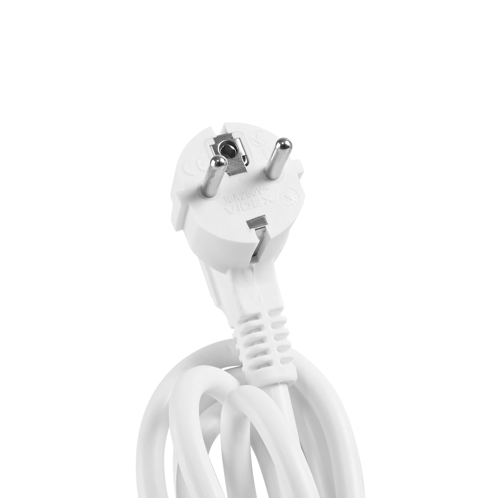 Мережевий подовжувач VIDEX ONCORD з/з 4п 3м (3x1.5мм) 3.4А USB(QC3.0) +USB-C(PD20W) з кнопкою White — фото 8 з 12