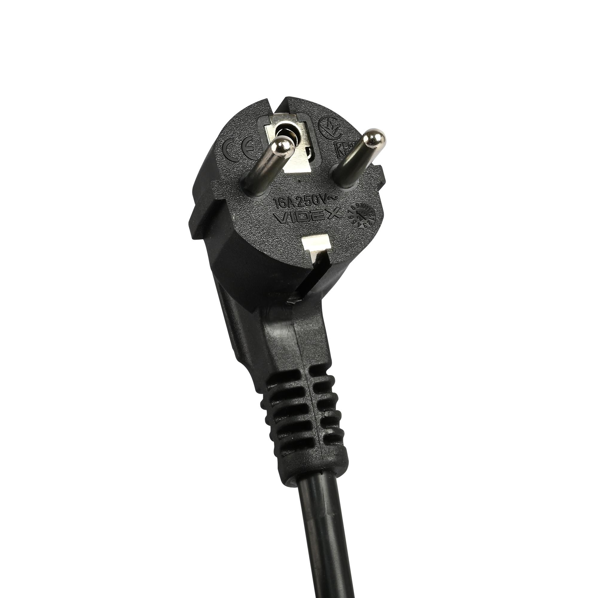 Мережевий подовжувач VIDEX ONCORD з/з 4п 3м (3x1.5мм) 3.4А USB(QC3.0) +USB-C(PD20W) з кнопкою Black — фото 8 з 12