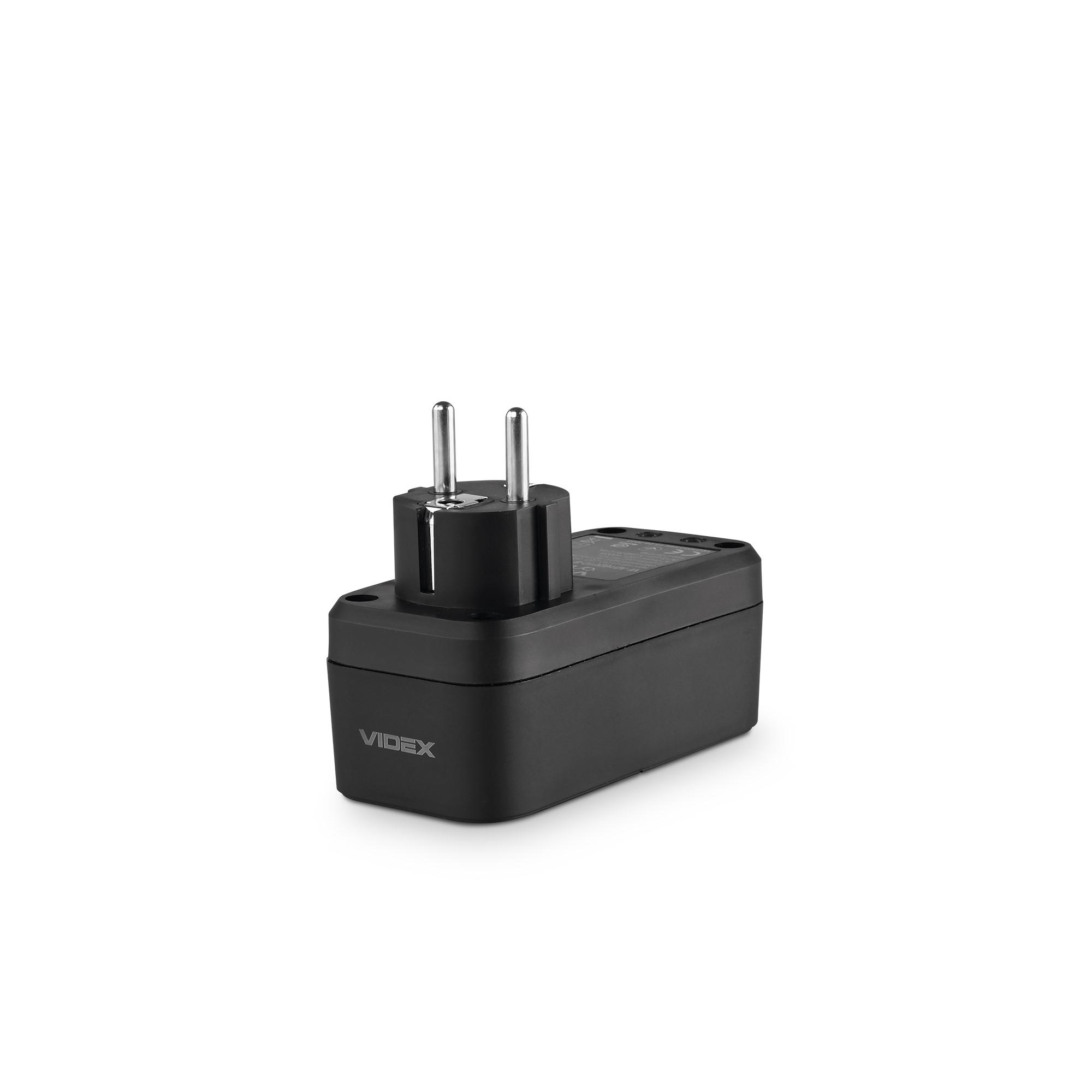 Мережевий адаптер VIDEX ONCORD з/з 1п 2.4A 2USB+USB-C Black — фото 6 з 8
