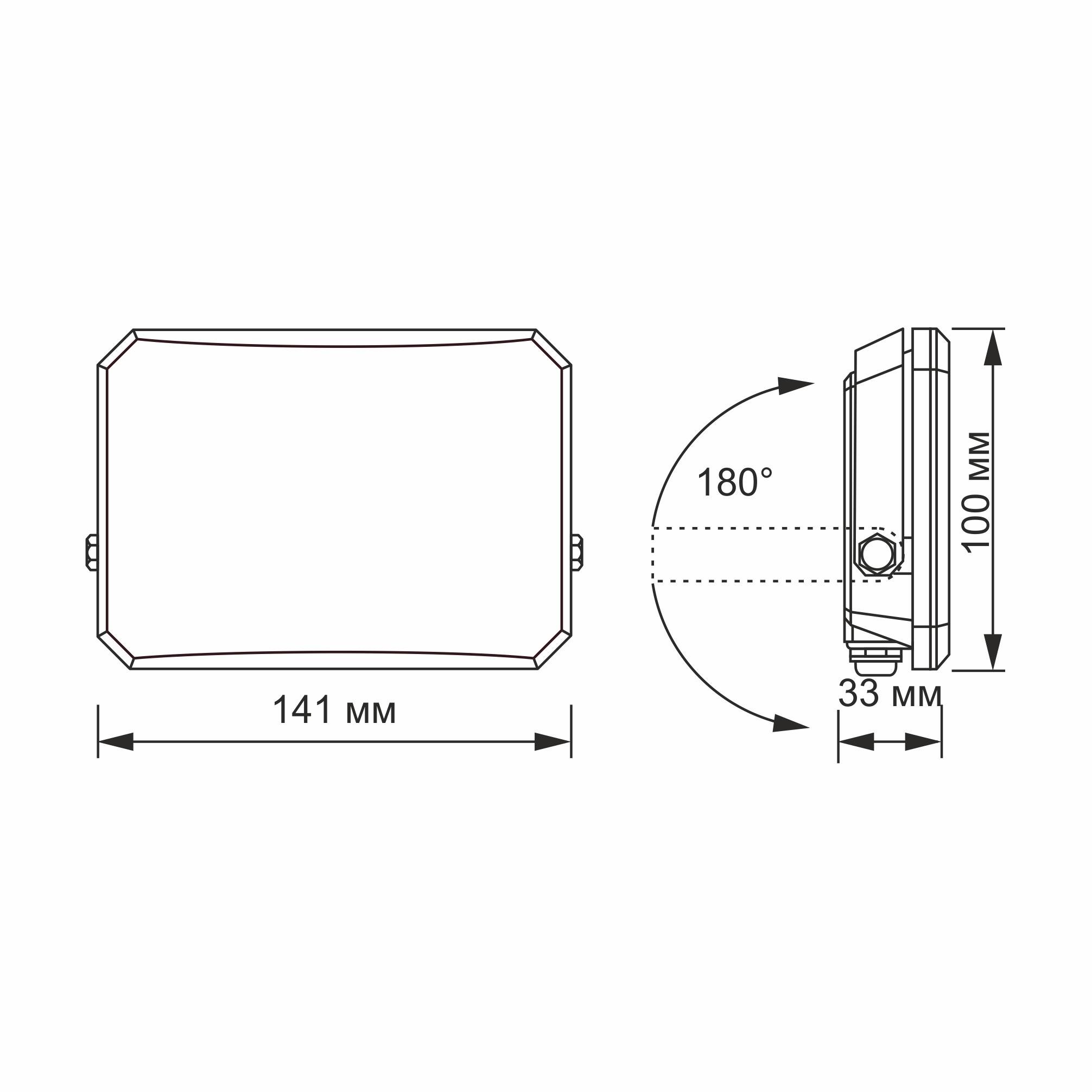 LED прожектор VIDEX F3 30W 5000K 220V Black (VLE-F3-0305B) — фото 6 з 6
