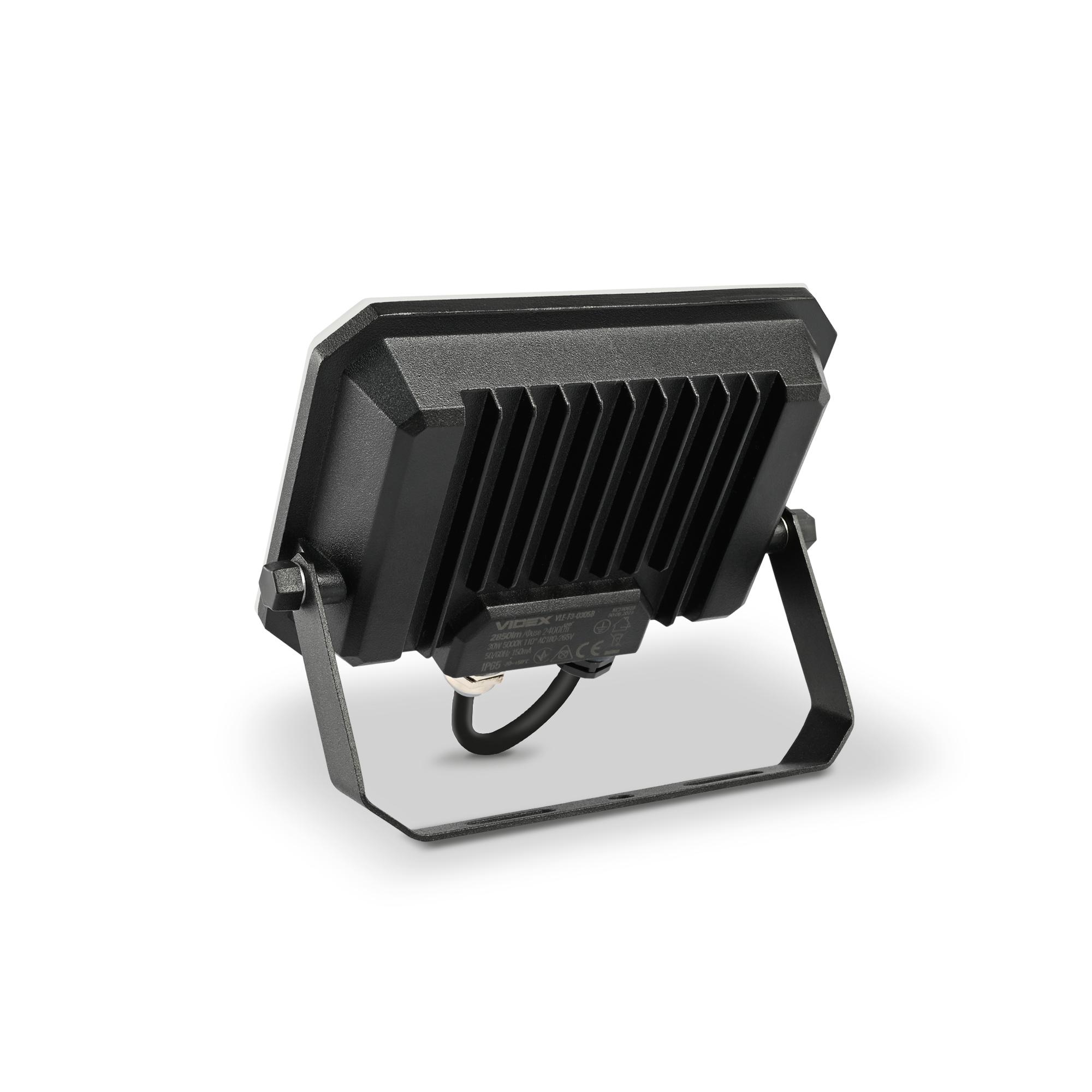 LED прожектор VIDEX F3 30W 5000K 220V Black (VLE-F3-0305B) — фото 3 з 6