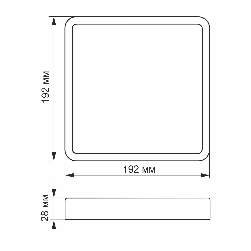 LED Світильник накладний квадрат VIDEX 18W 5000K Black — фото 5 з 5