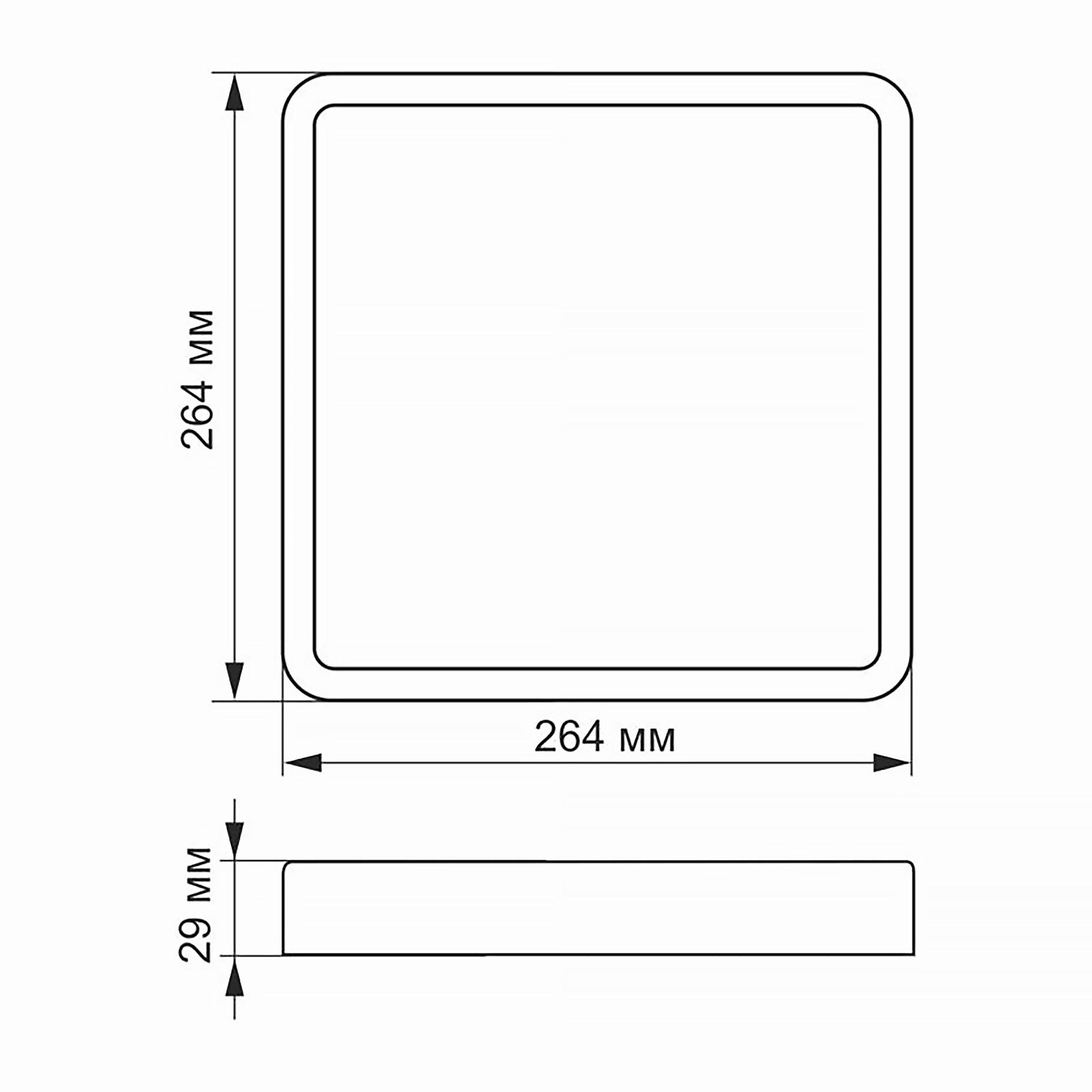 LED Світильник накладний квадрат VIDEX 24W 5000K Black — фото 4 з 4