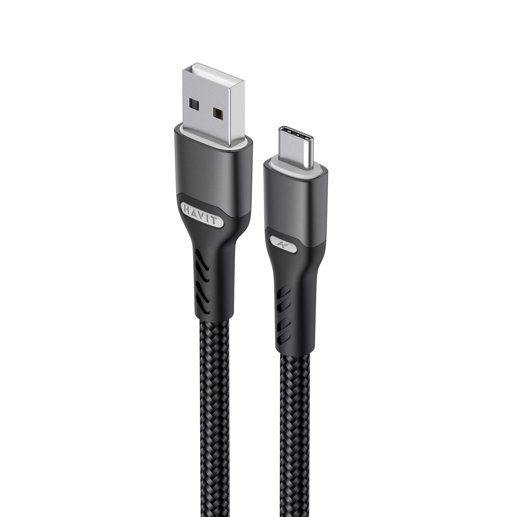 Кабель USB - USB-C HAVIT HV-CB6217 3A 1м Black — фото 1 з 5