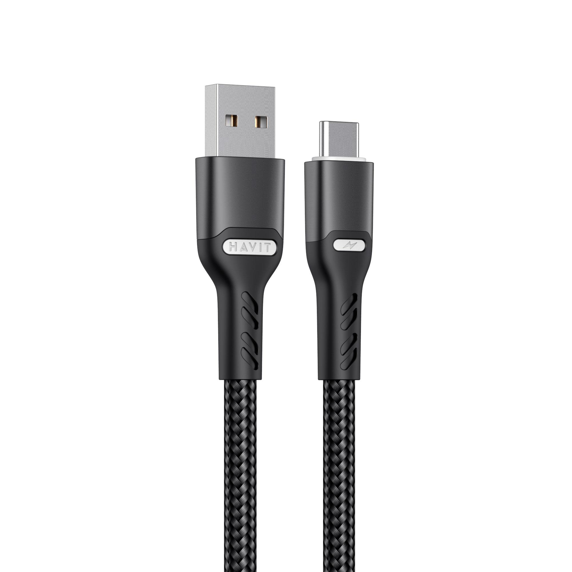 Кабель USB - USB-C HAVIT HV-CB6217 3A 1м Black — фото 3 з 5