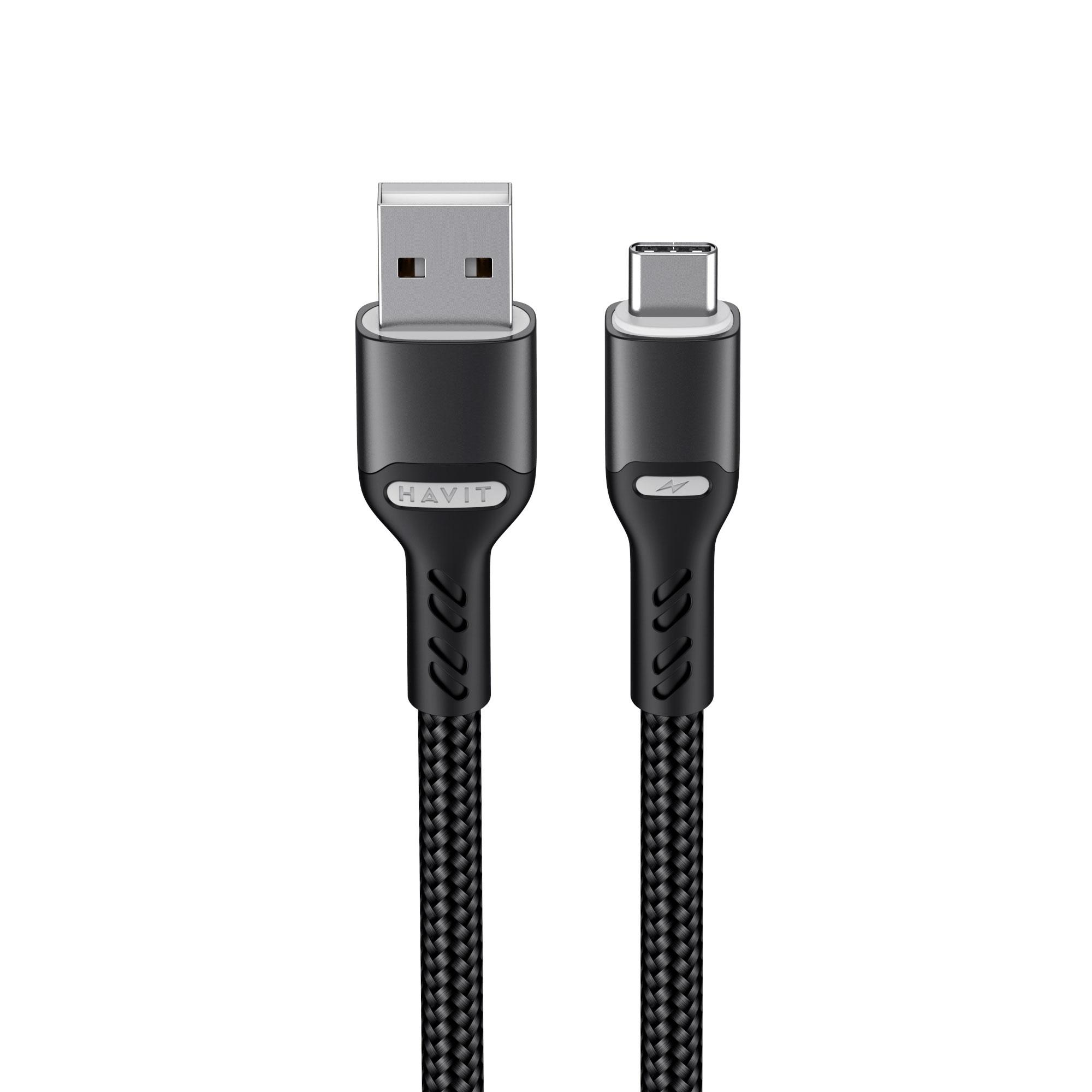 Кабель USB - USB-C HAVIT HV-CB6217 3A 1м Black — фото 2 з 5