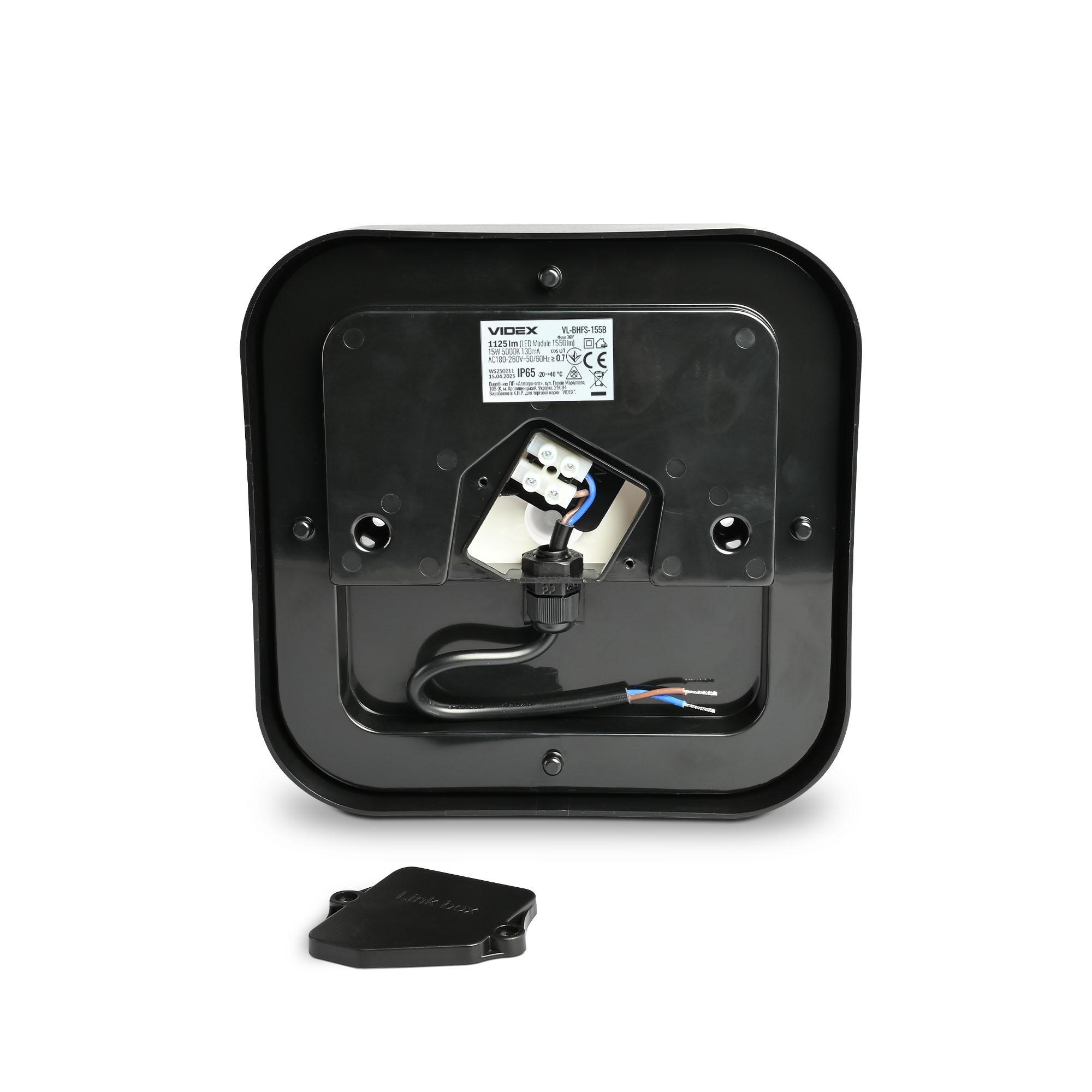 LED світильник ART IP65 квадратний VIDEX 15W 5000K Black — фото 3 з 6