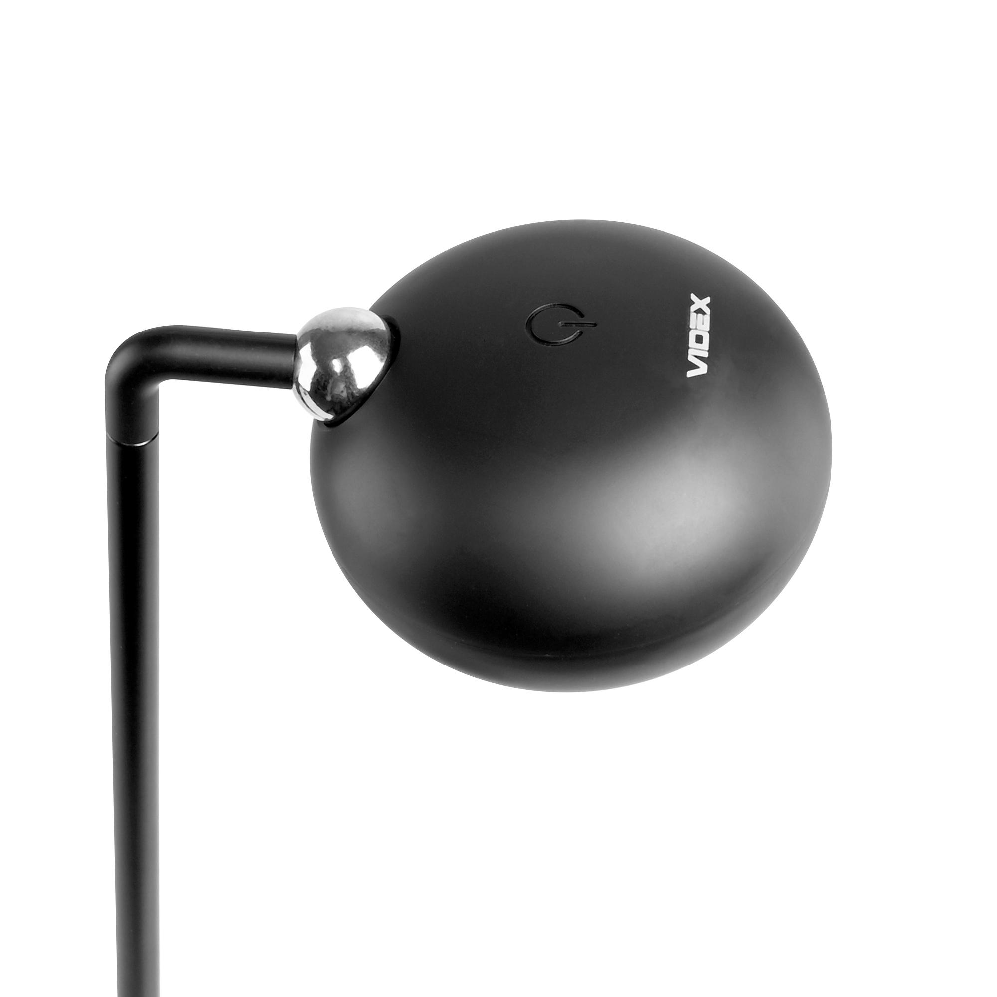 LED лампа настiльна з акумулятором VIDEX VLE-TF18B 3W 3000-5500K Чорна — фото 3 з 10