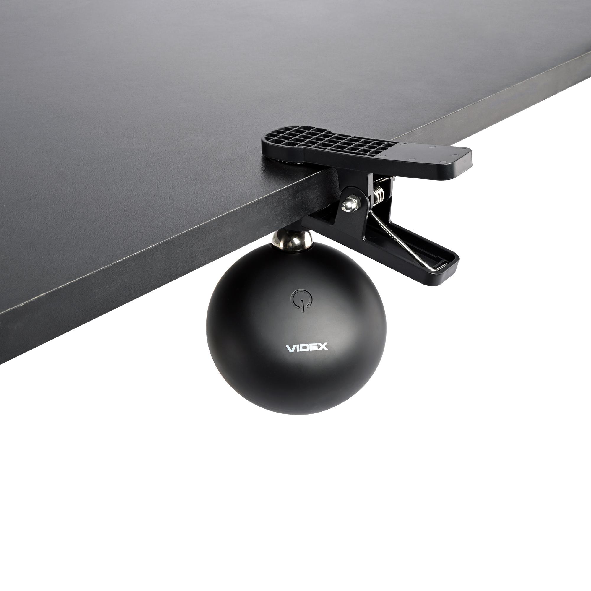 LED лампа настiльна з акумулятором VIDEX VLE-TF18B 3W 3000-5500K Чорна — фото 5 з 10