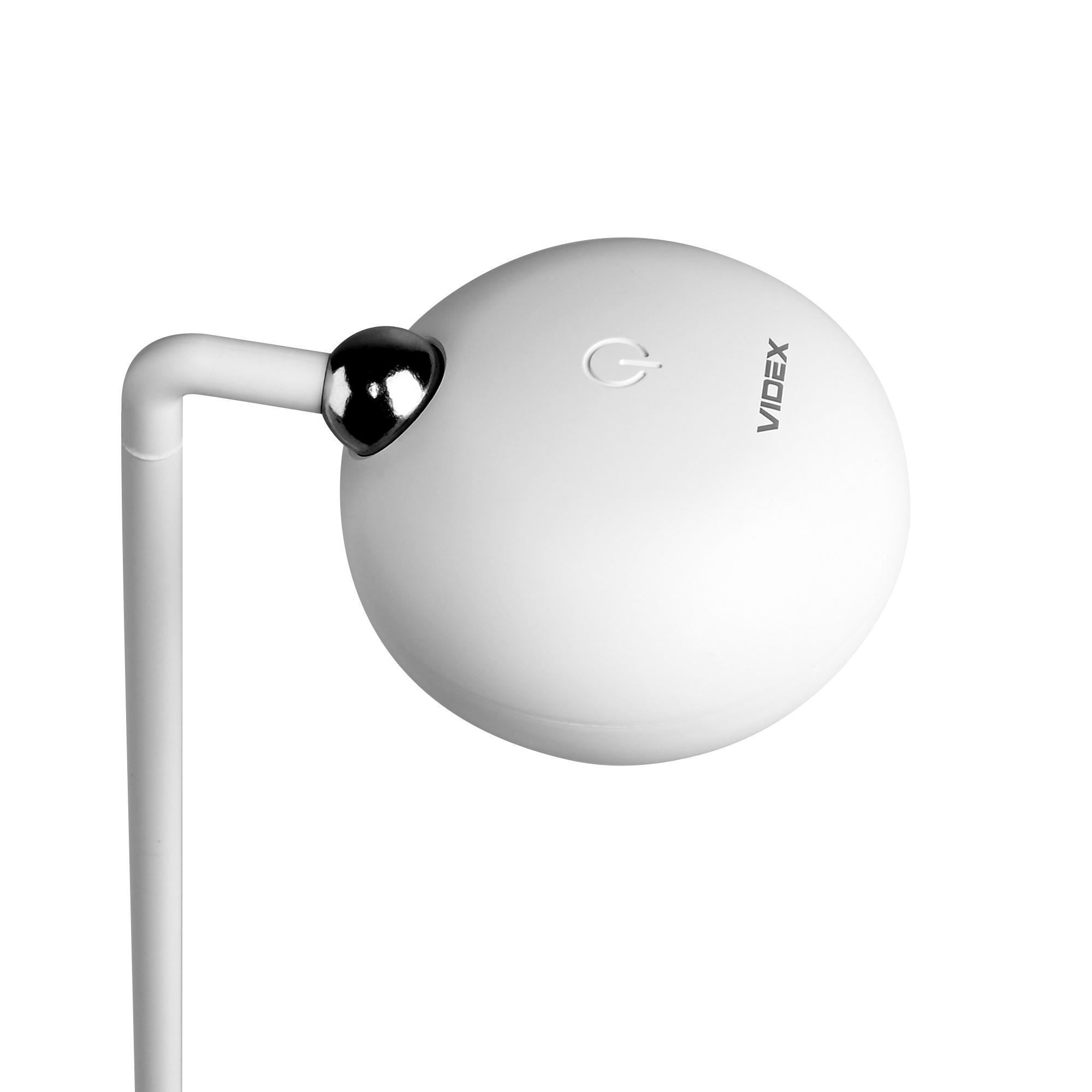 LED лампа настiльна з акумулятором VIDEX VLE-TF18W 3W 3000-5500K Біла — фото 3 з 10