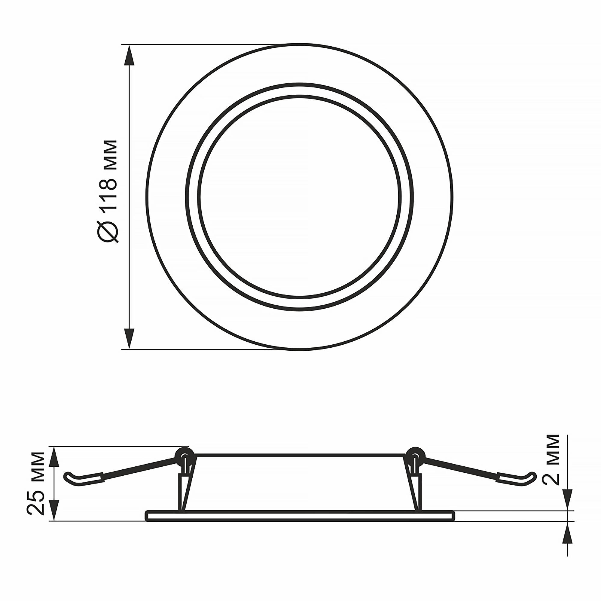 LED світильник Back вбудований круглий VIDEX 6W 5000K Black — фото 4 з 4
