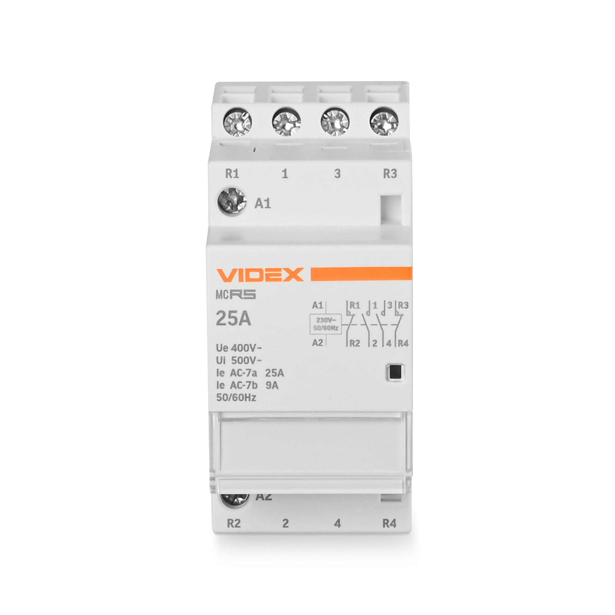 Модульний контактор 4п 25А 2НВ 2НЗ VF-RS-MC2O2C-25 VIDEX RESIST — фото 2 з 5