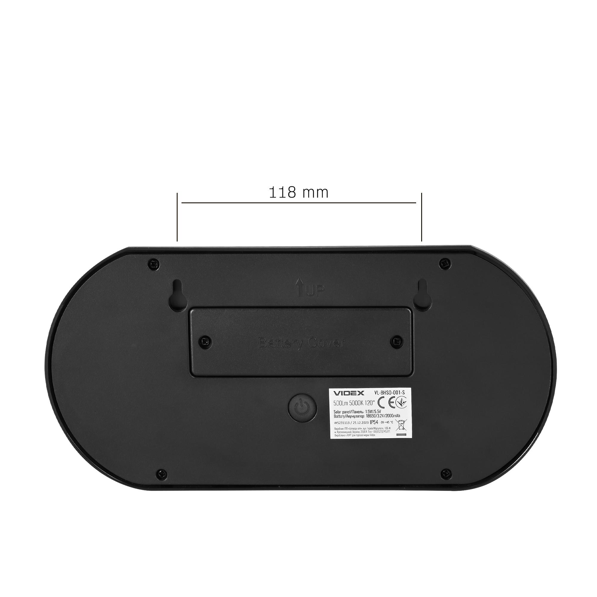 LED світильник автономний настінний IP54 VIDEX VL-BHSO-001-S 500Lm 5000K — фото 8 з 10